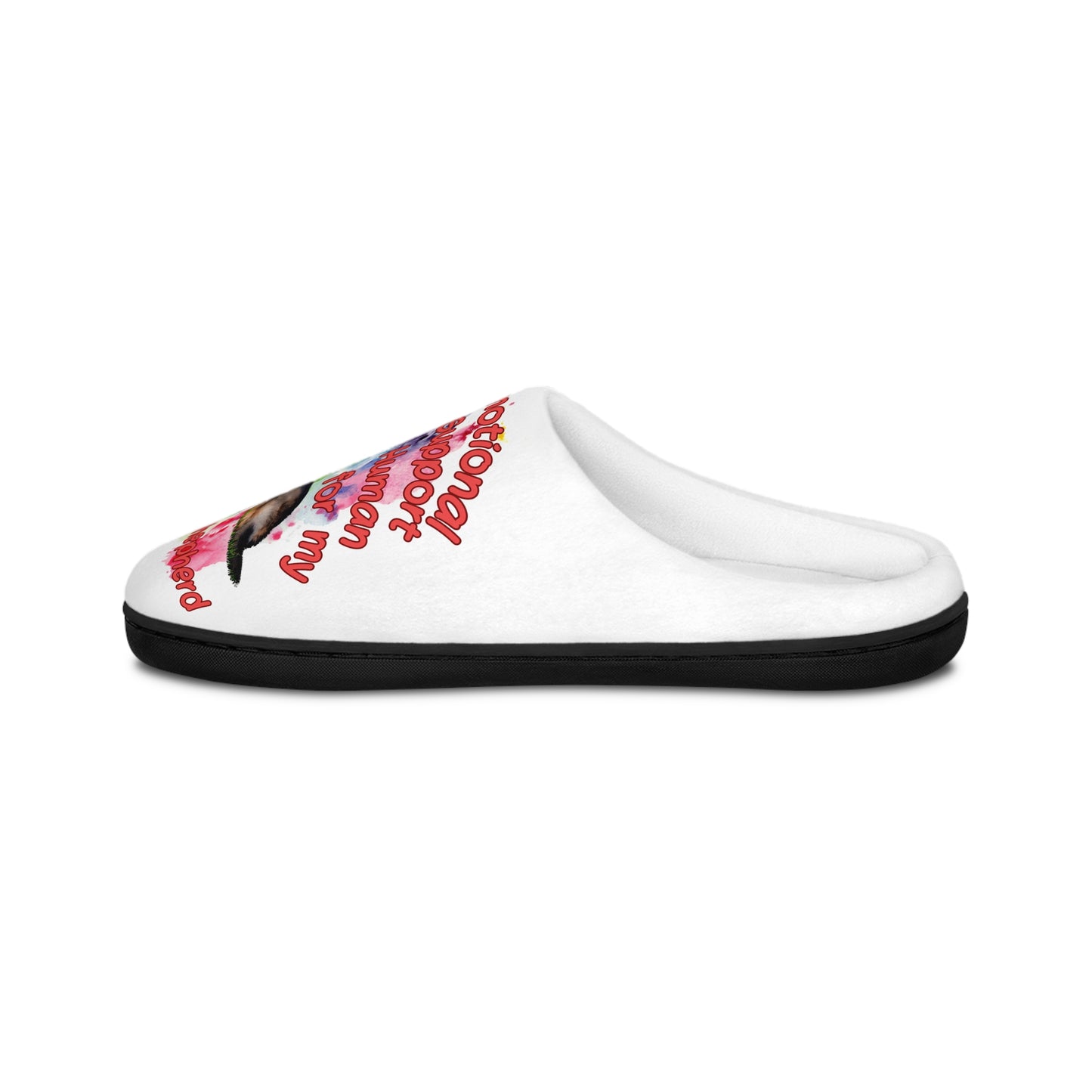 Emotional Support Human Women's Indoor Slippers - German Shepherd Design