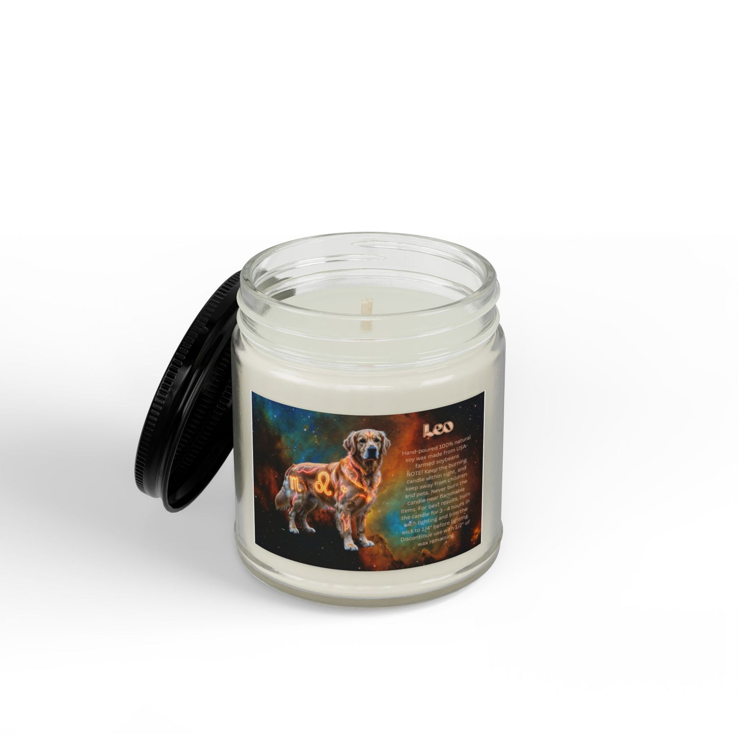 Golden Retriever Leo Zodiac Scented Soy Candle - Celestial Astrology Gift