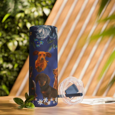 Dacshund dog pack Skinny Matte Tumbler, 20oz