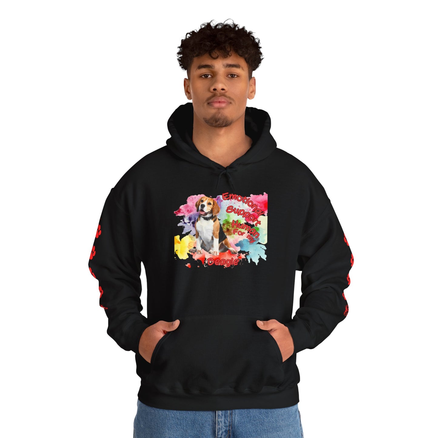 Cozy Emotional Support Human Hoodie for Beagle, Dog lovers comfort wear