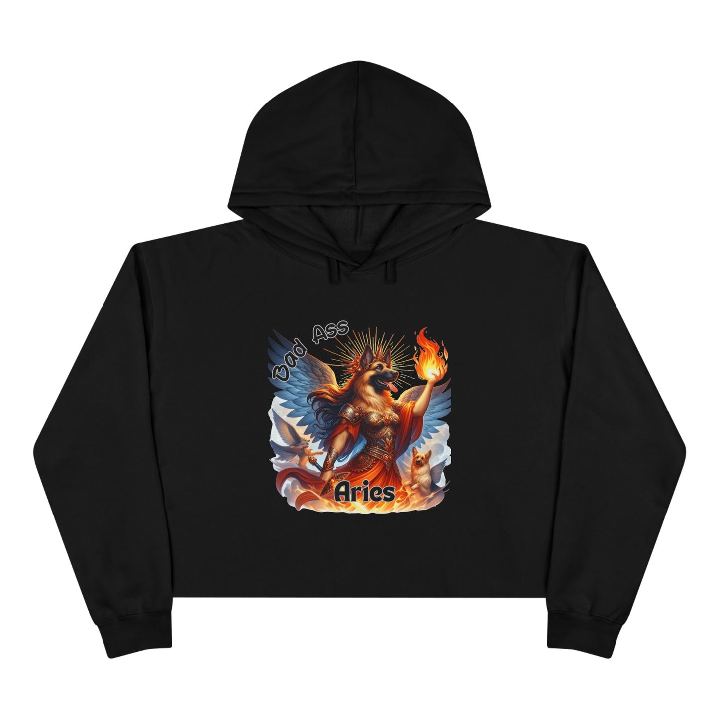 Bold Aries Crop Hoodie German Shepherd design