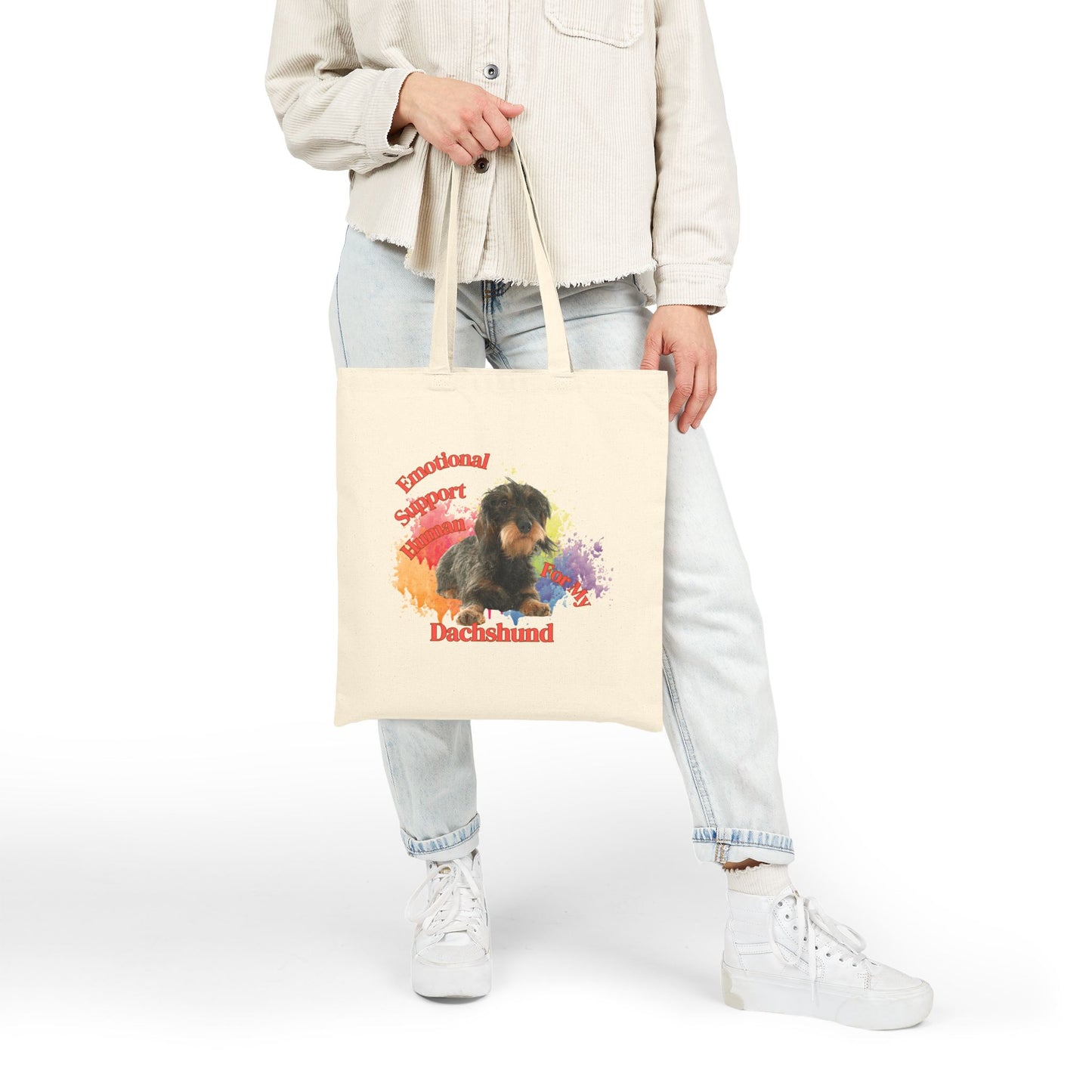 Emotional Support Human for my Dachshund, Wire Haired, Tote Bag