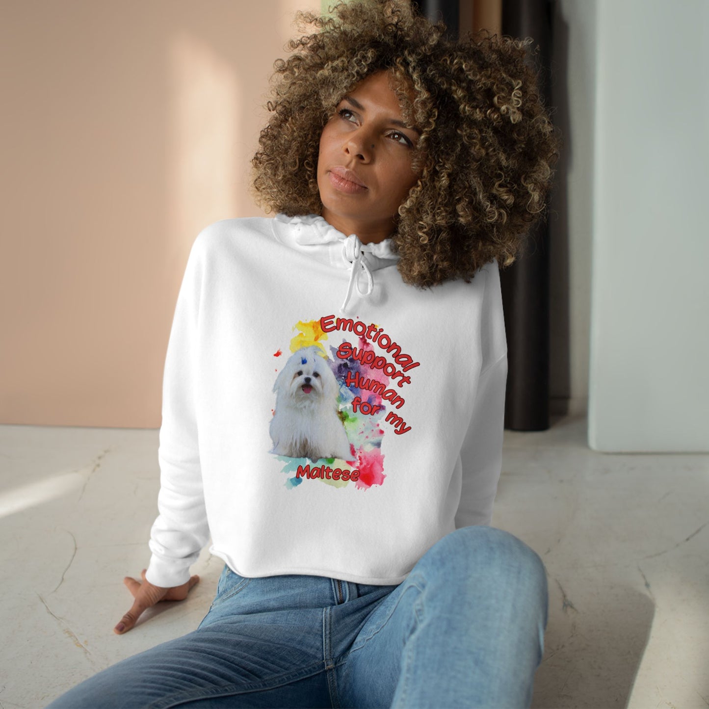 Emotional Support Human for my Maltese Crop Hoodie – Adorable and Cozy Dog Lover Gift
