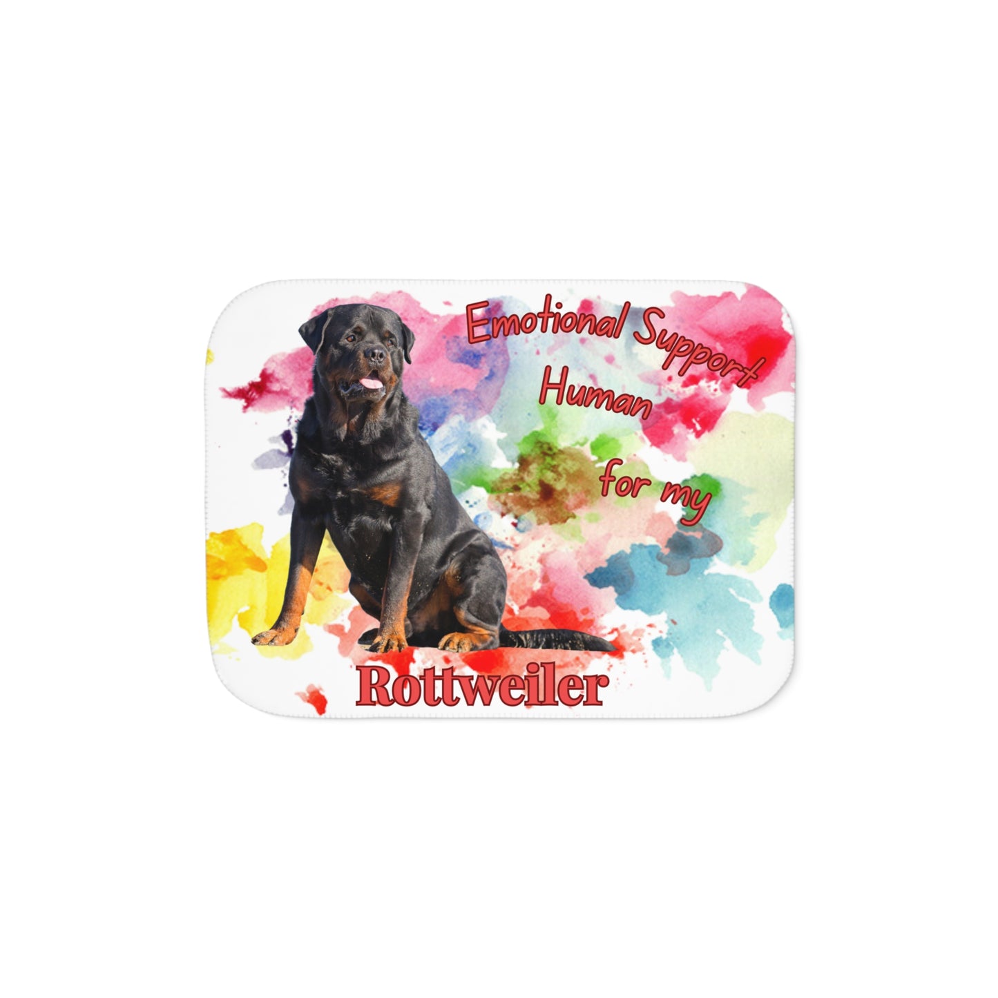Emotional Support Human Sherpa Blanket - Rottweiler Design