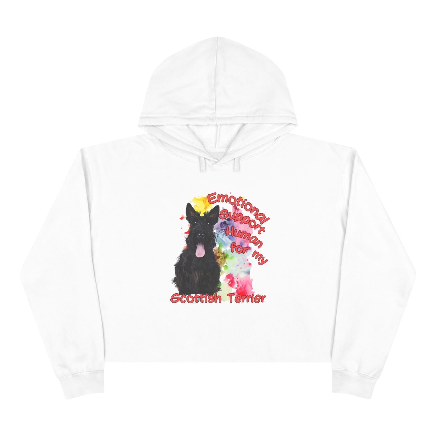 Emotional Support Human for my Scottish Terrier Crop Hoodie - Cute Pet Lover Gift