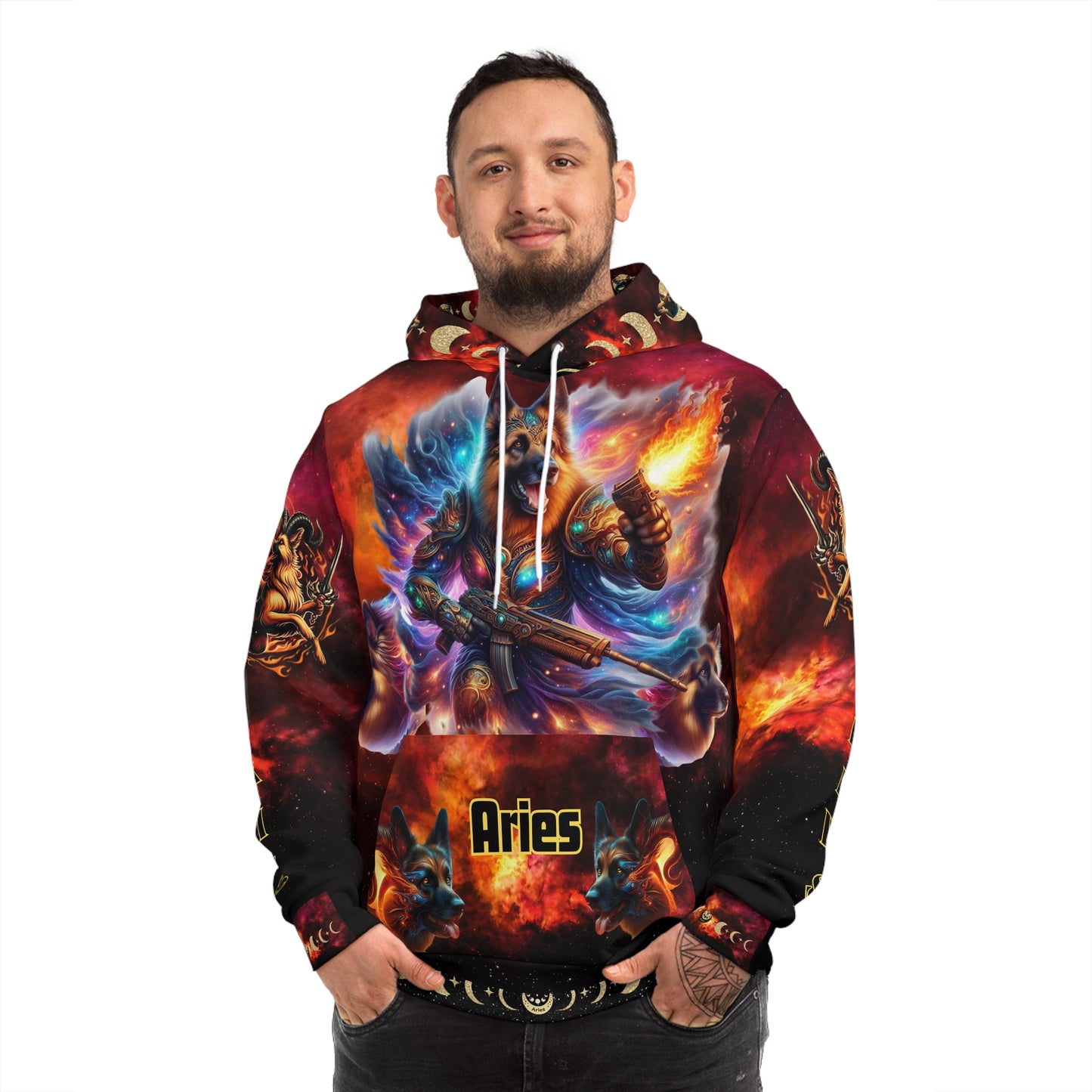 Cosmic Aries Hoodie - Bad Ass Zodiac Graphic Sweatshirt