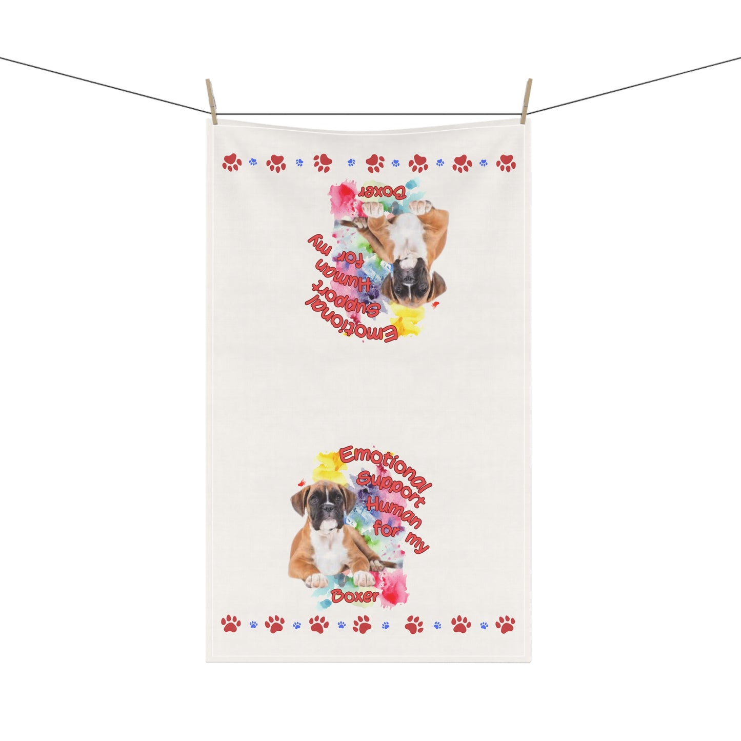 Emotional Support Human for my Boxer Tea Towel