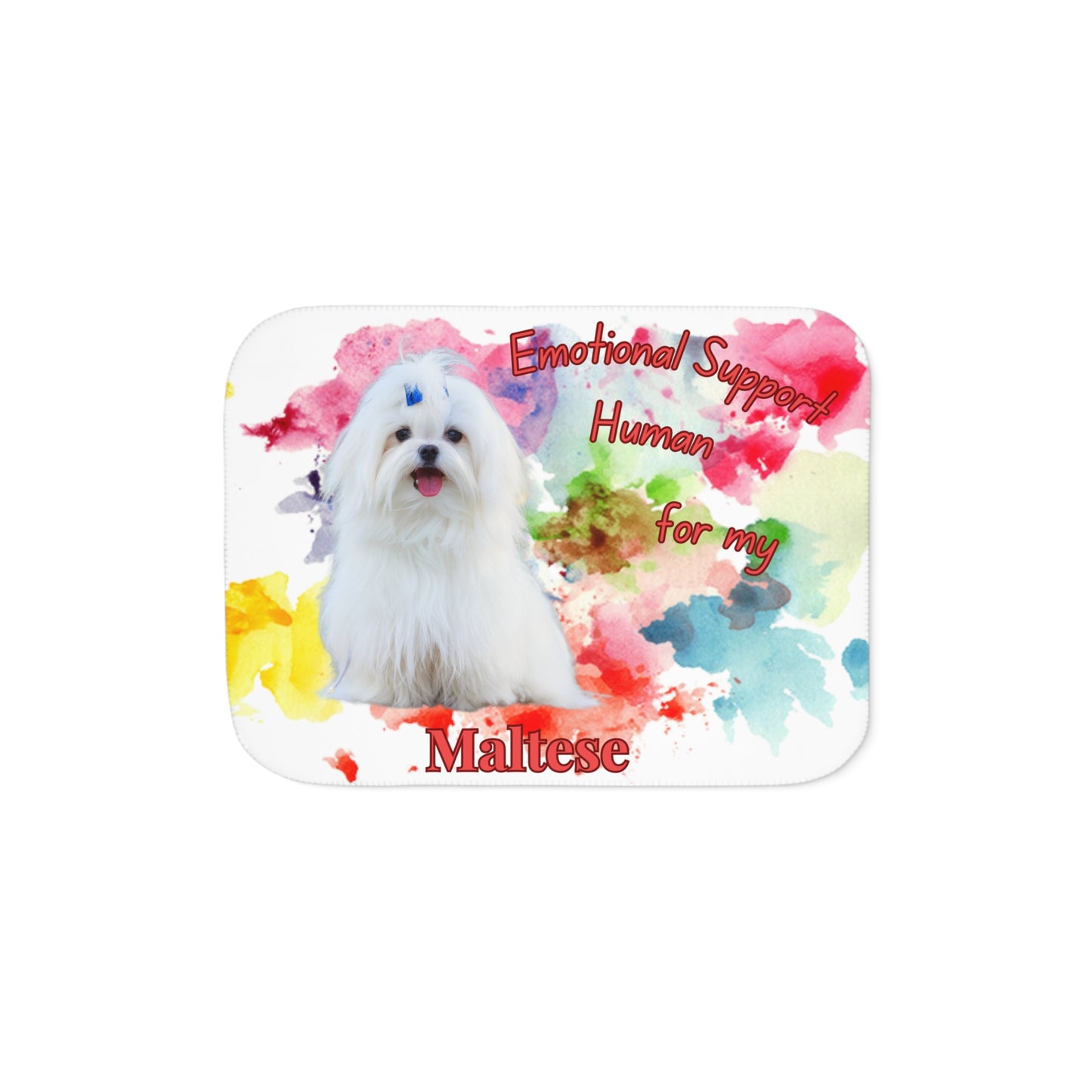 Emotional Support Human Sherpa Blanket for Maltese - Cozy Pet Gift