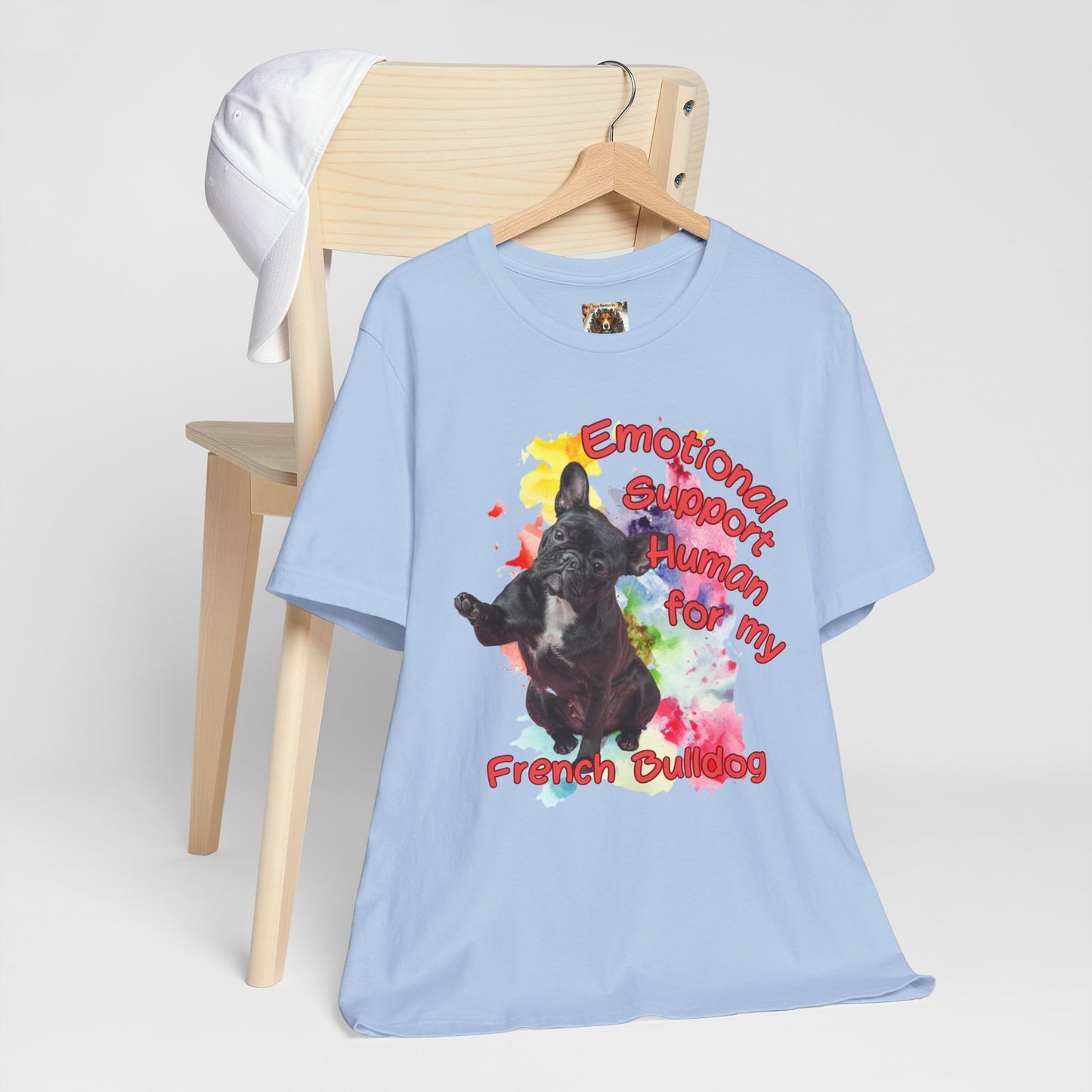 Emotional Support Human French Bulldog T-Shirt - Unisex Jersey Tee