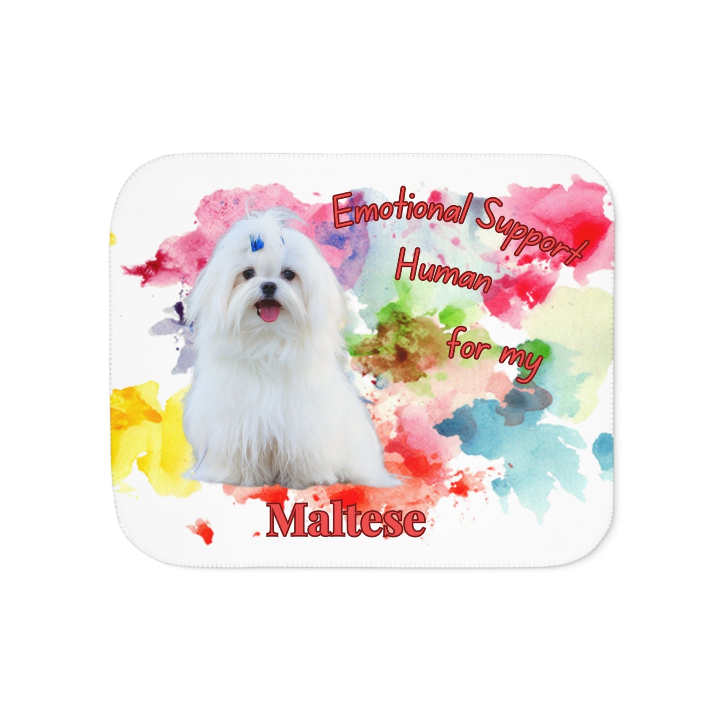 Emotional Support Human Sherpa Blanket for Maltese - Cozy Pet Gift