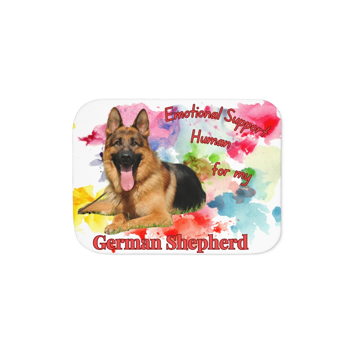 Emotional Support Human Sherpa Blanket - German Shepherd design