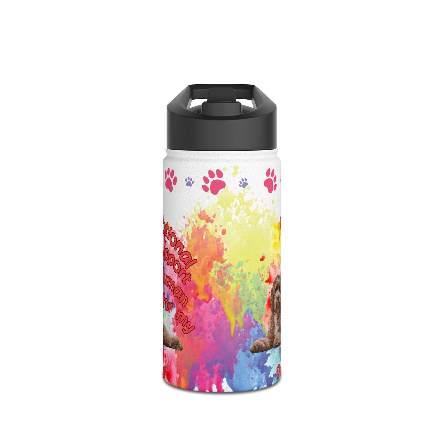 Emotional Support Human for my Doodle Dog Sports Water Bottle