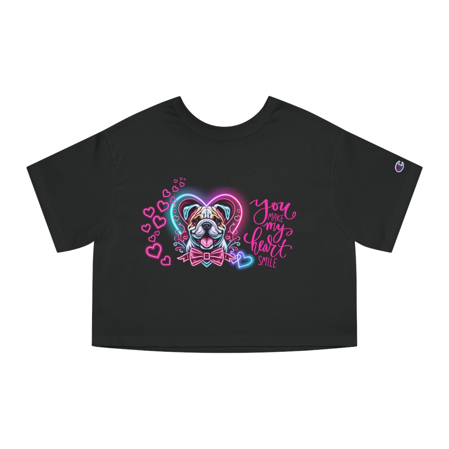 American Bulldog Valentine's Day Champion Women's Heritage Cropped T-Shirt