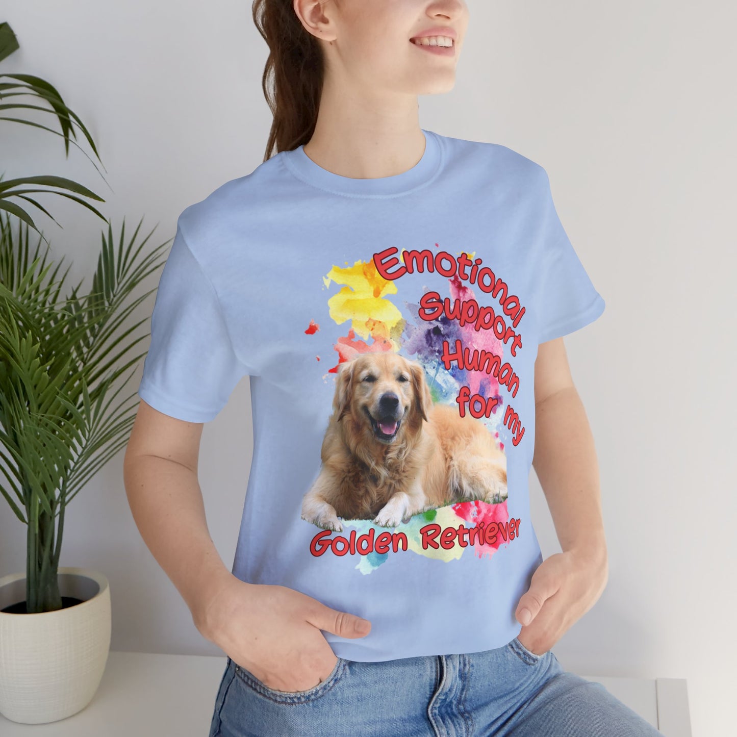 Emotional Support Dog Lover Tee - Unisex Jersey Short Sleeve Shirt for Golden Retriever Owners