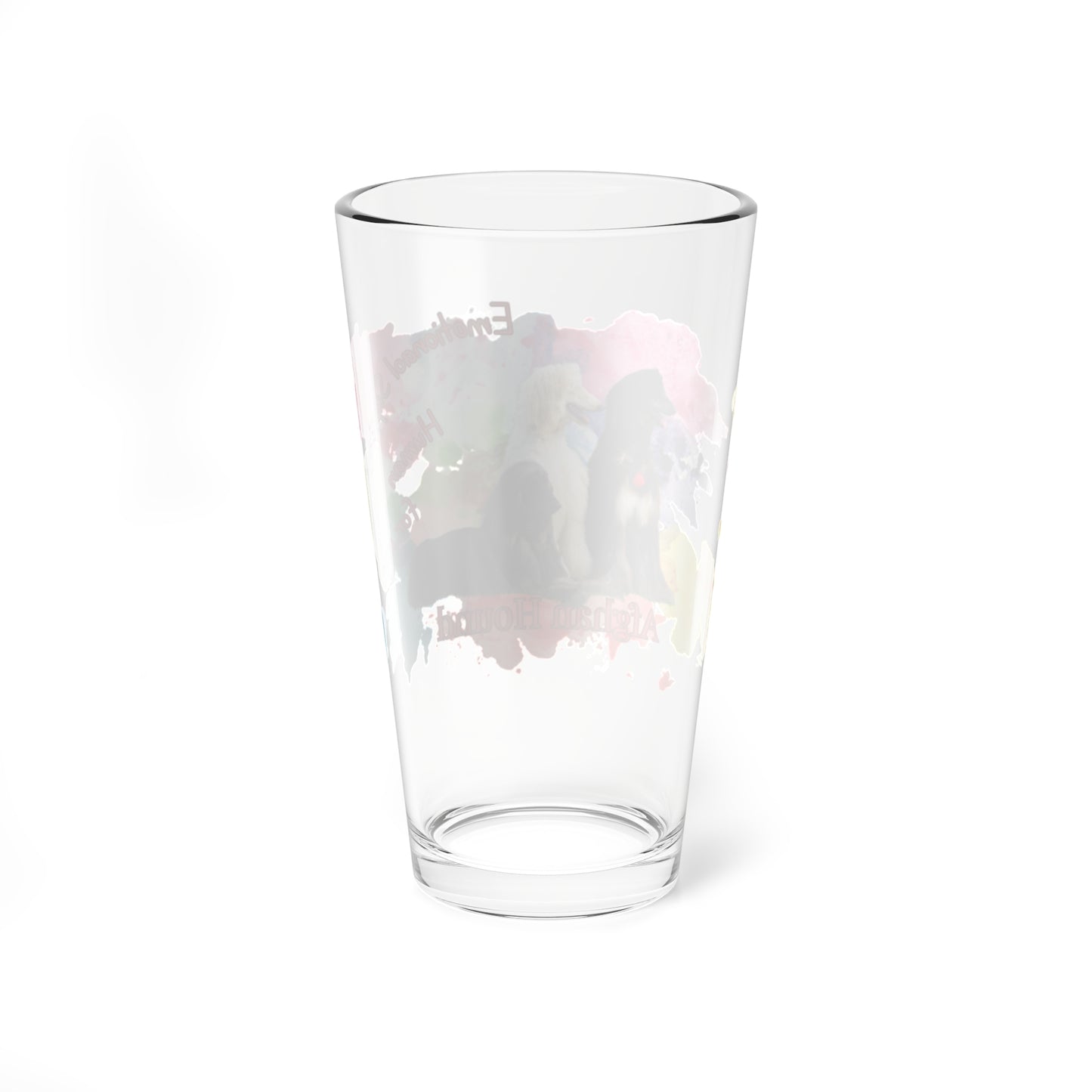 Emotional Support Human for my Afghan Hound Pint Glass clear