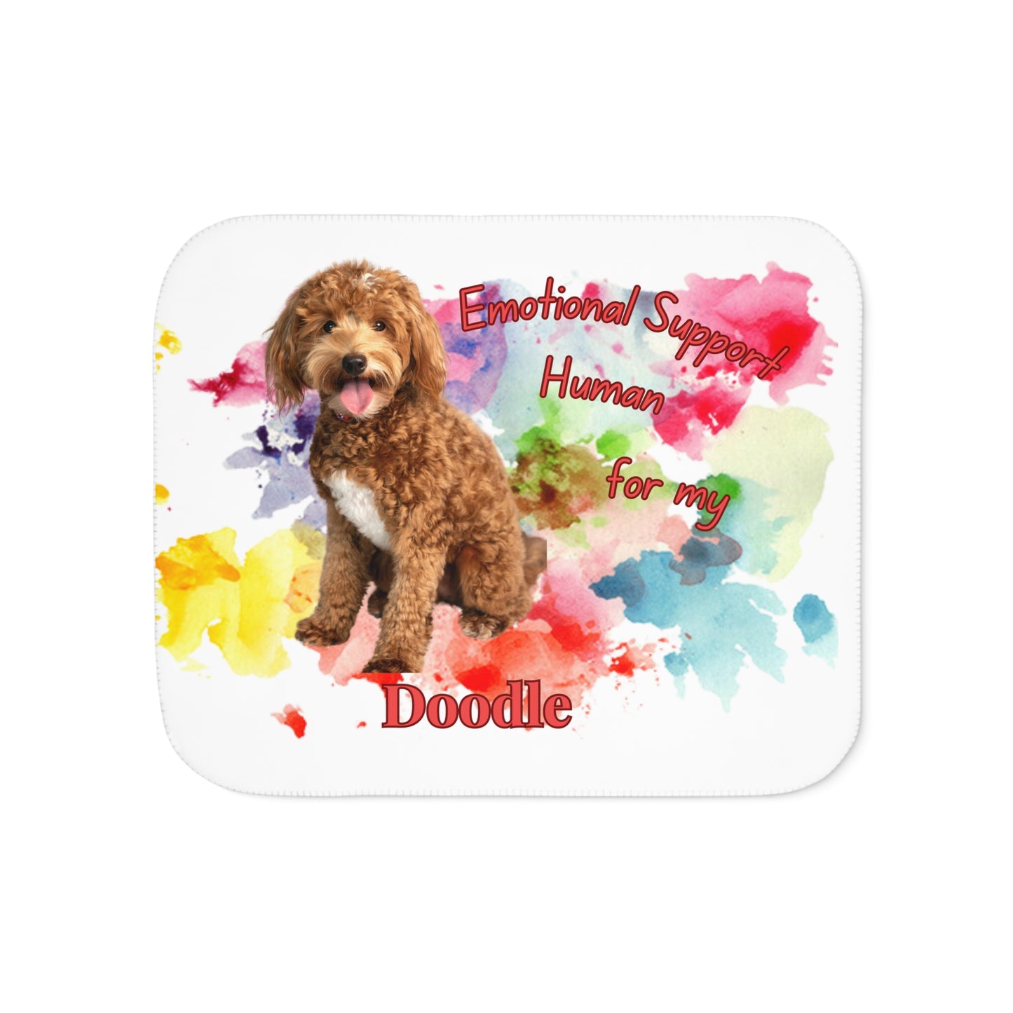 Emotional Support Doodle Dog Sherpa Blanket - Cozy Pet Gift