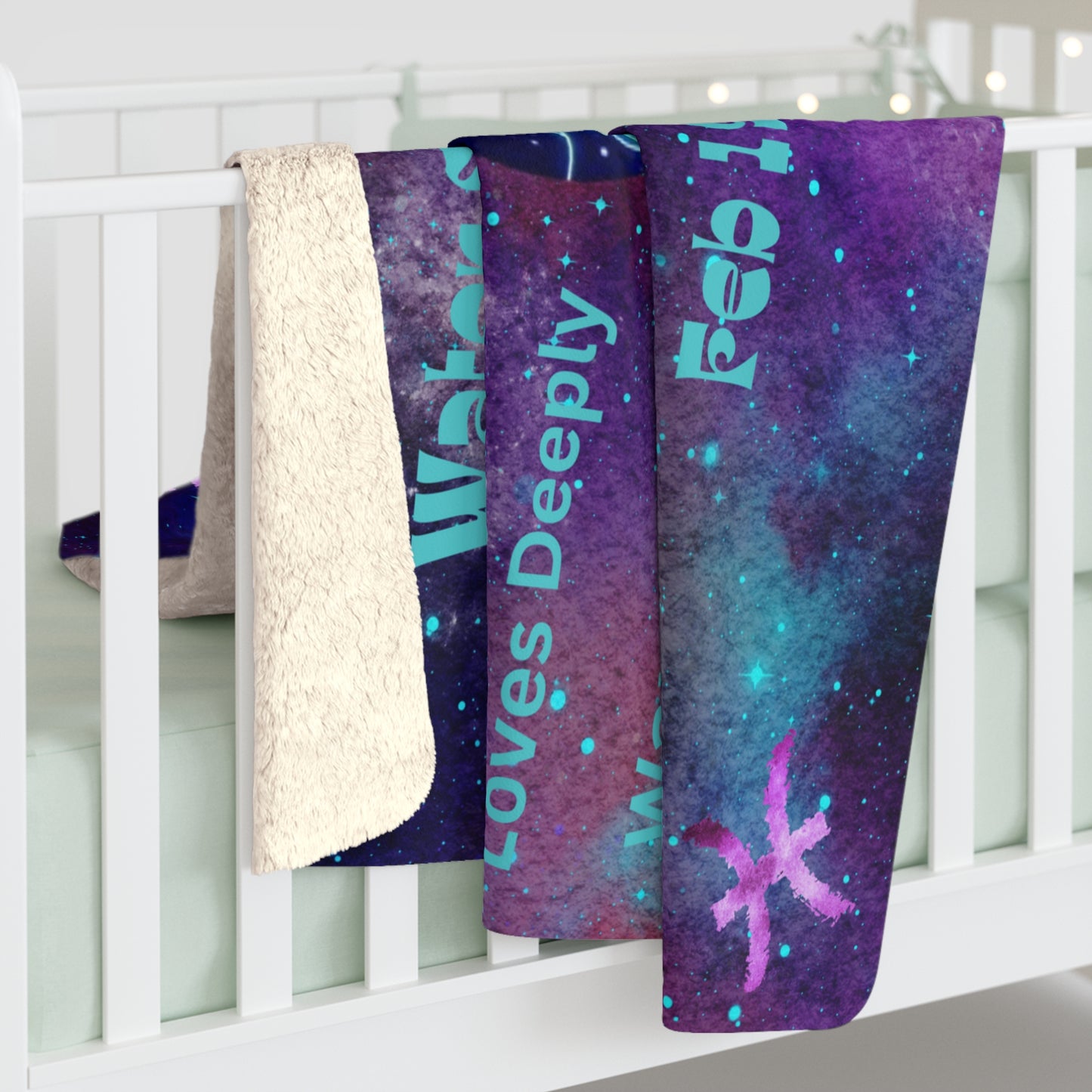 Zodiac Pisces St Bernard Sherpa Fleece Blanket