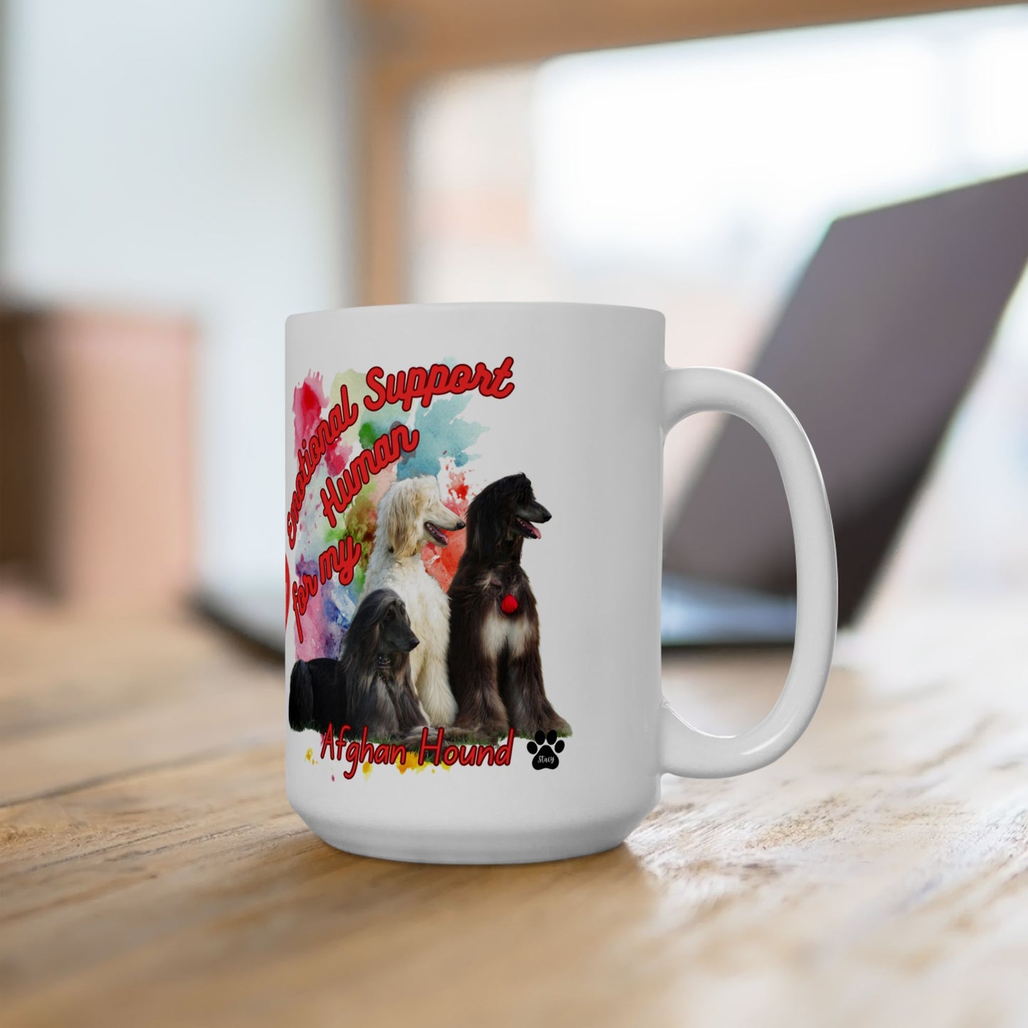 Emotional Support Human Afghan Hound Ceramic Mug,