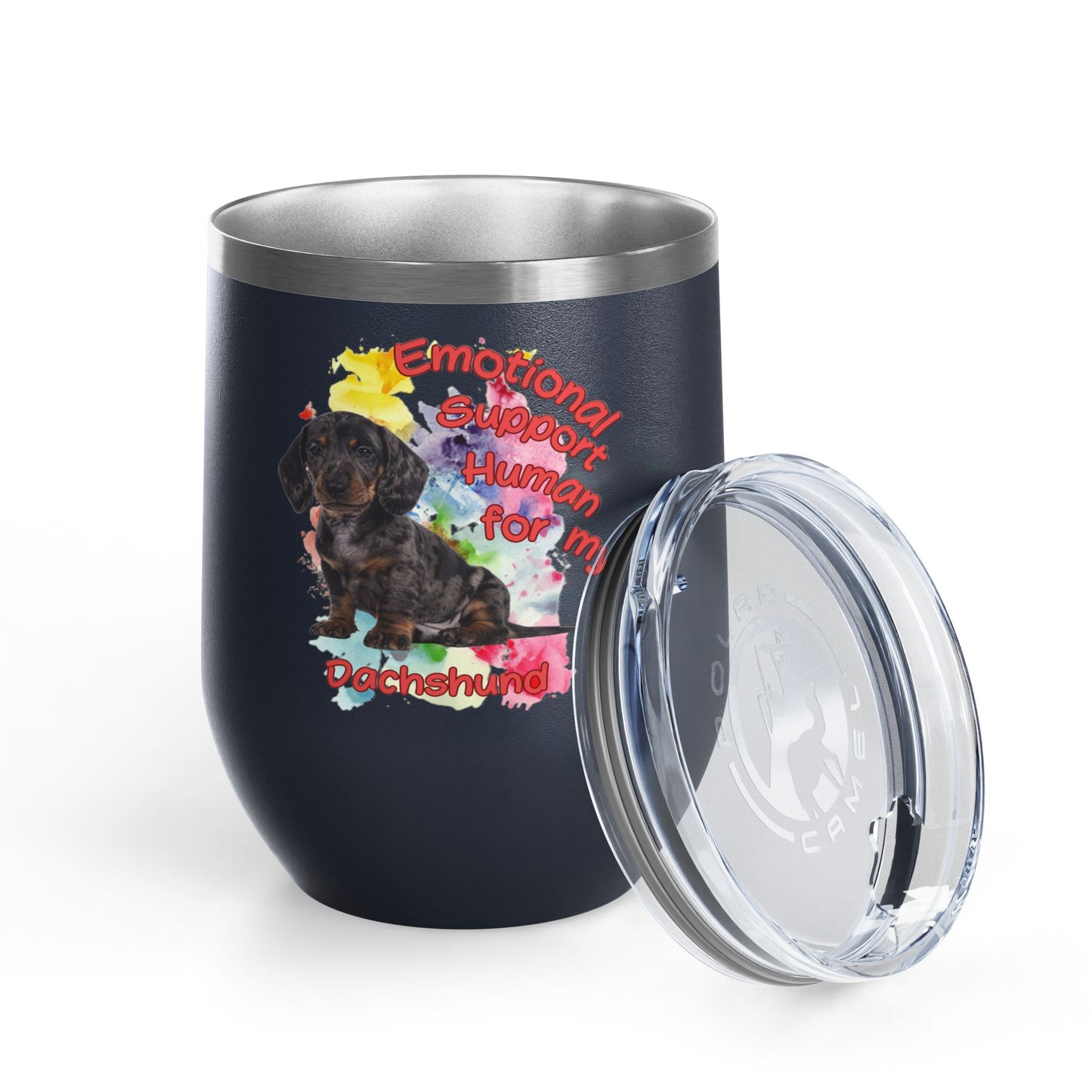 Emotional Support Human for my Dachshund Smooth Hair Wine Tumbler