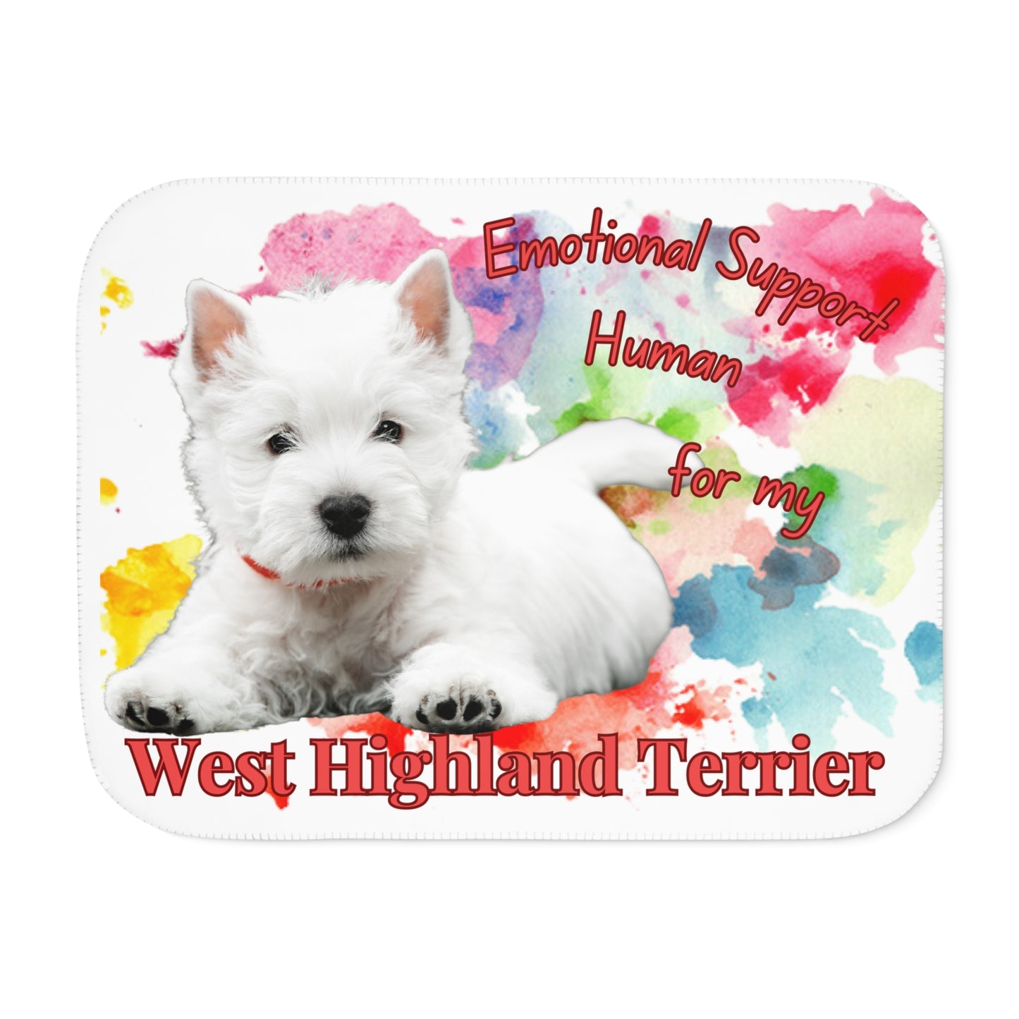 Emotional Support Human Sherpa Blanket – West Highland Terrier Design