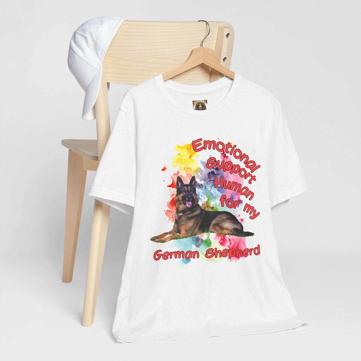 Emotional Support Human German Shepherd Tee - Unisex Jersey Short Sleeve
