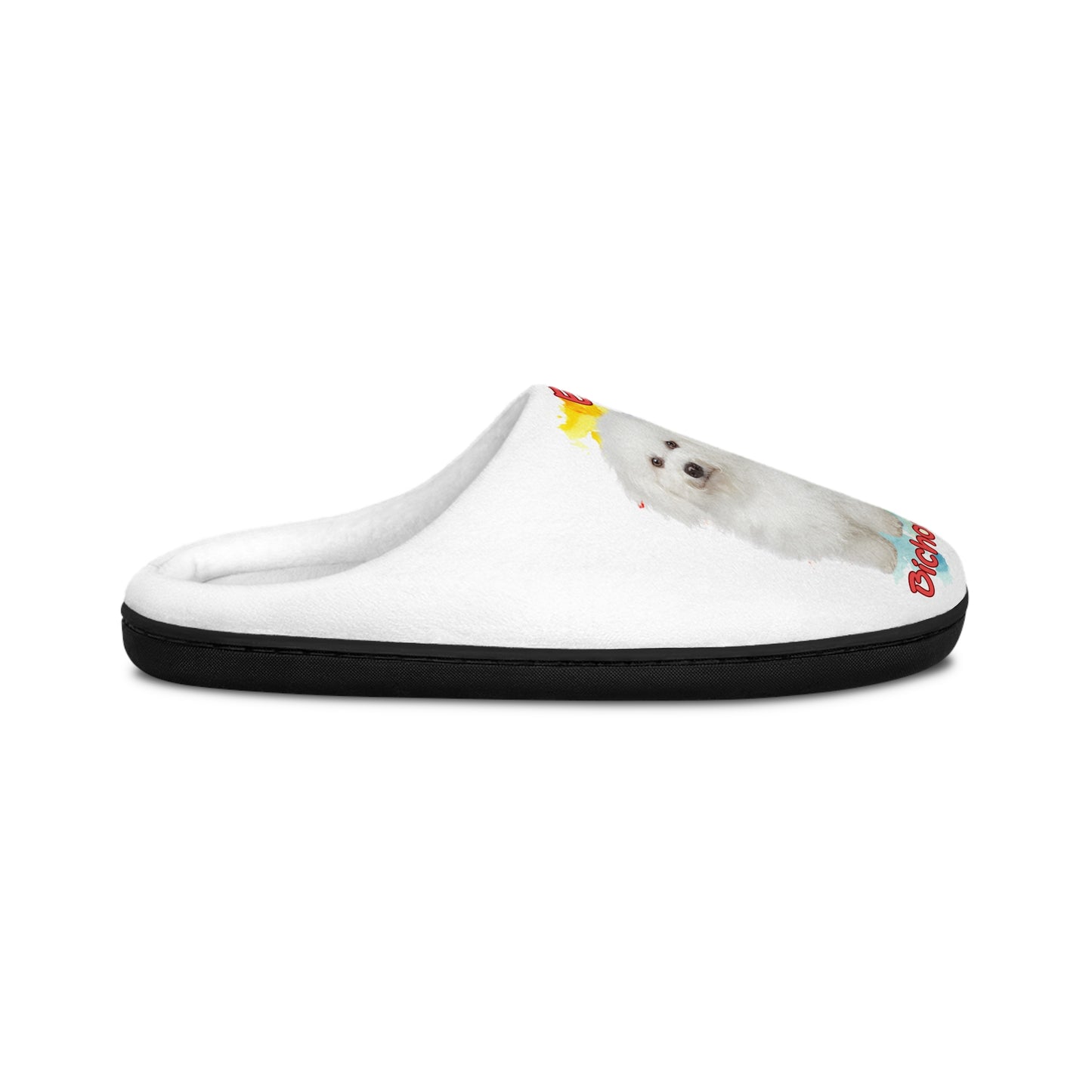 Emotional Support Human Womens Indoor Slippers - Bichon Frise Design