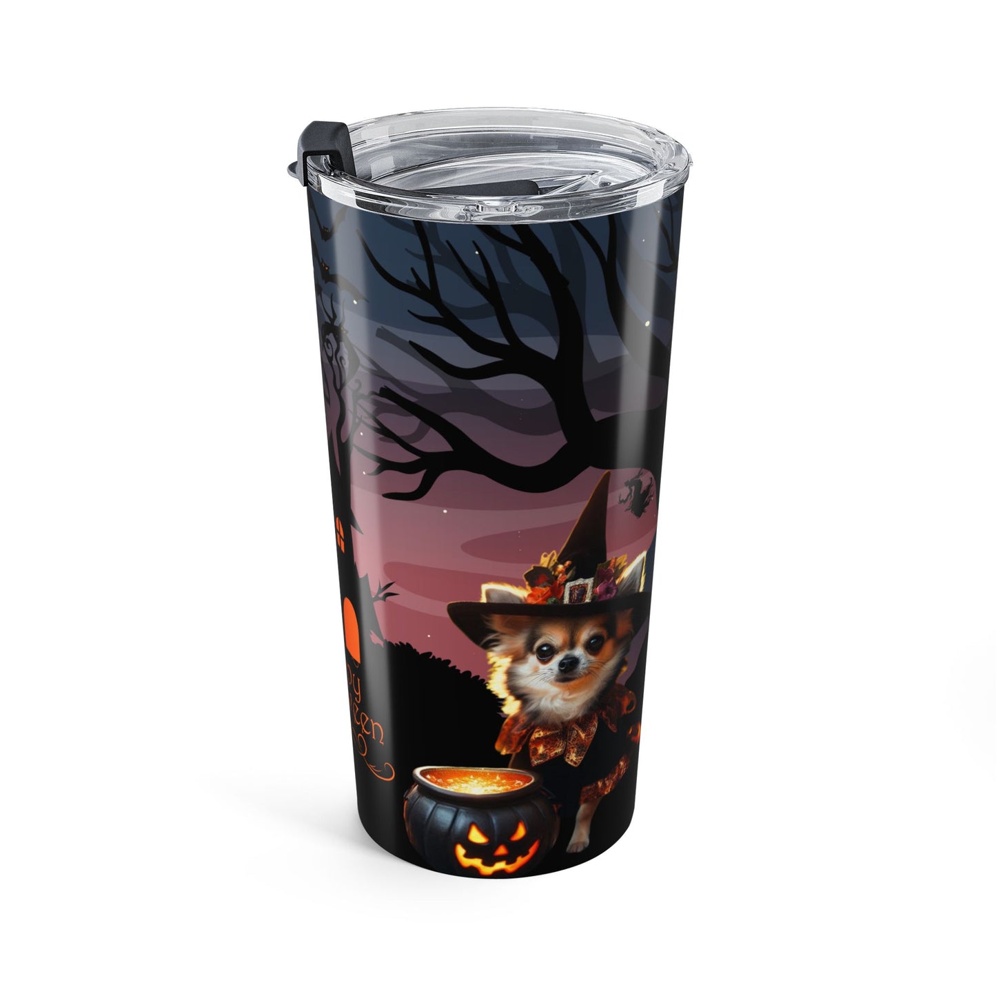 Haunted Mansion Chihuahua Halloween Drink Tumbler by Stacy Soto
