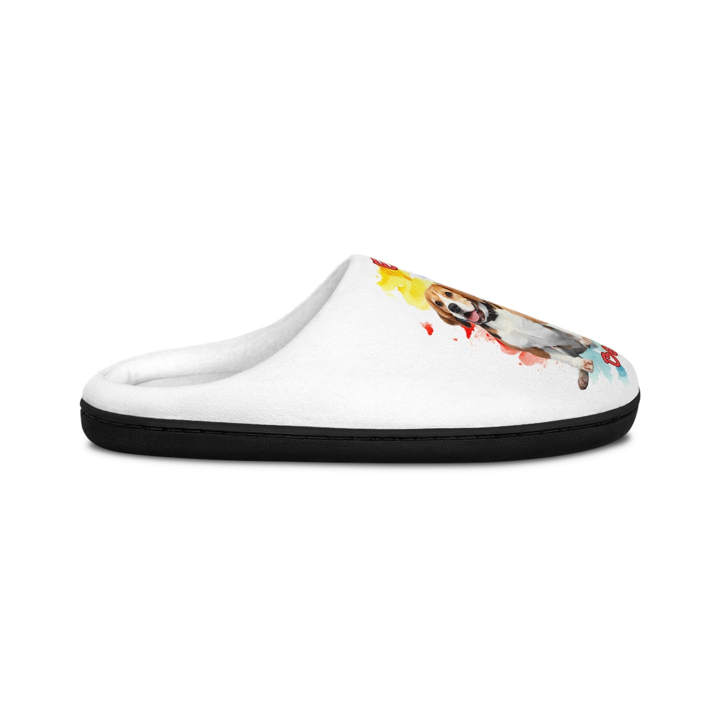 Emotional Support Human Women’s Indoor Slippers - Beagle Design
