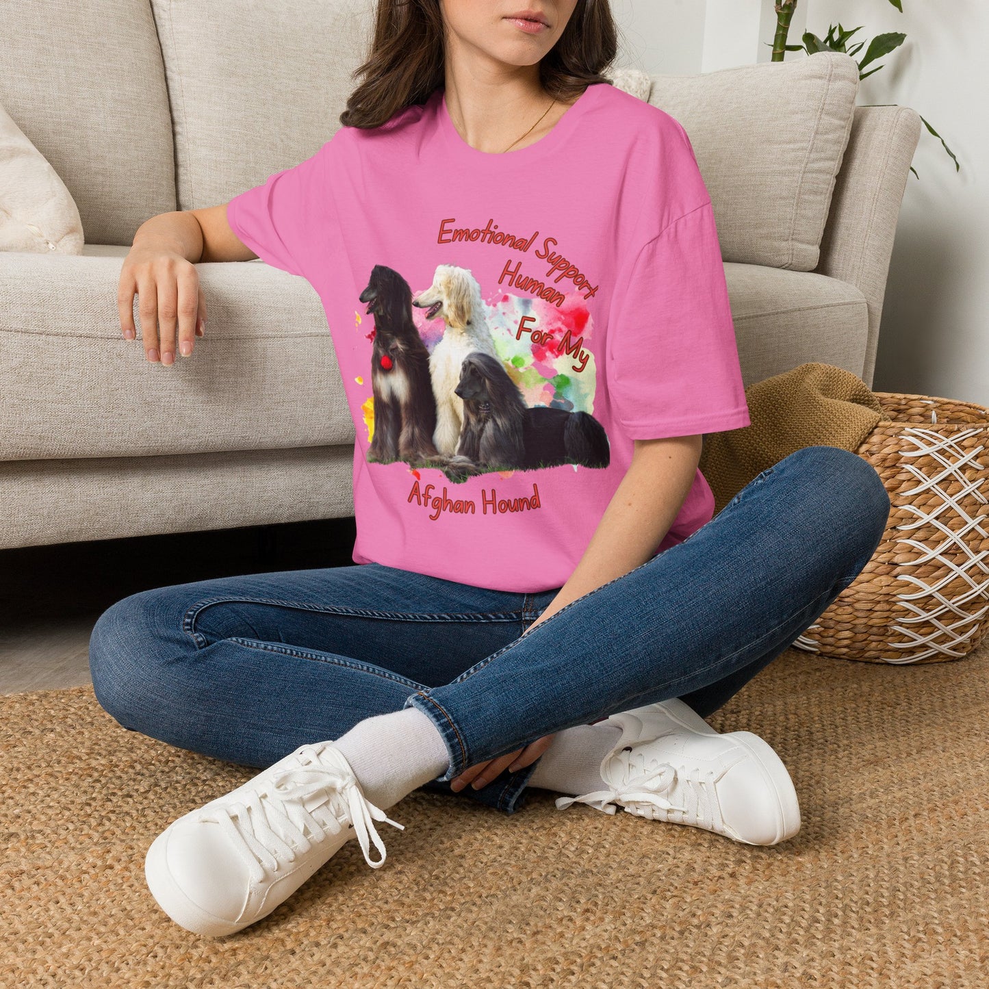Afghan Hound Emotional Support Human T-shirt
