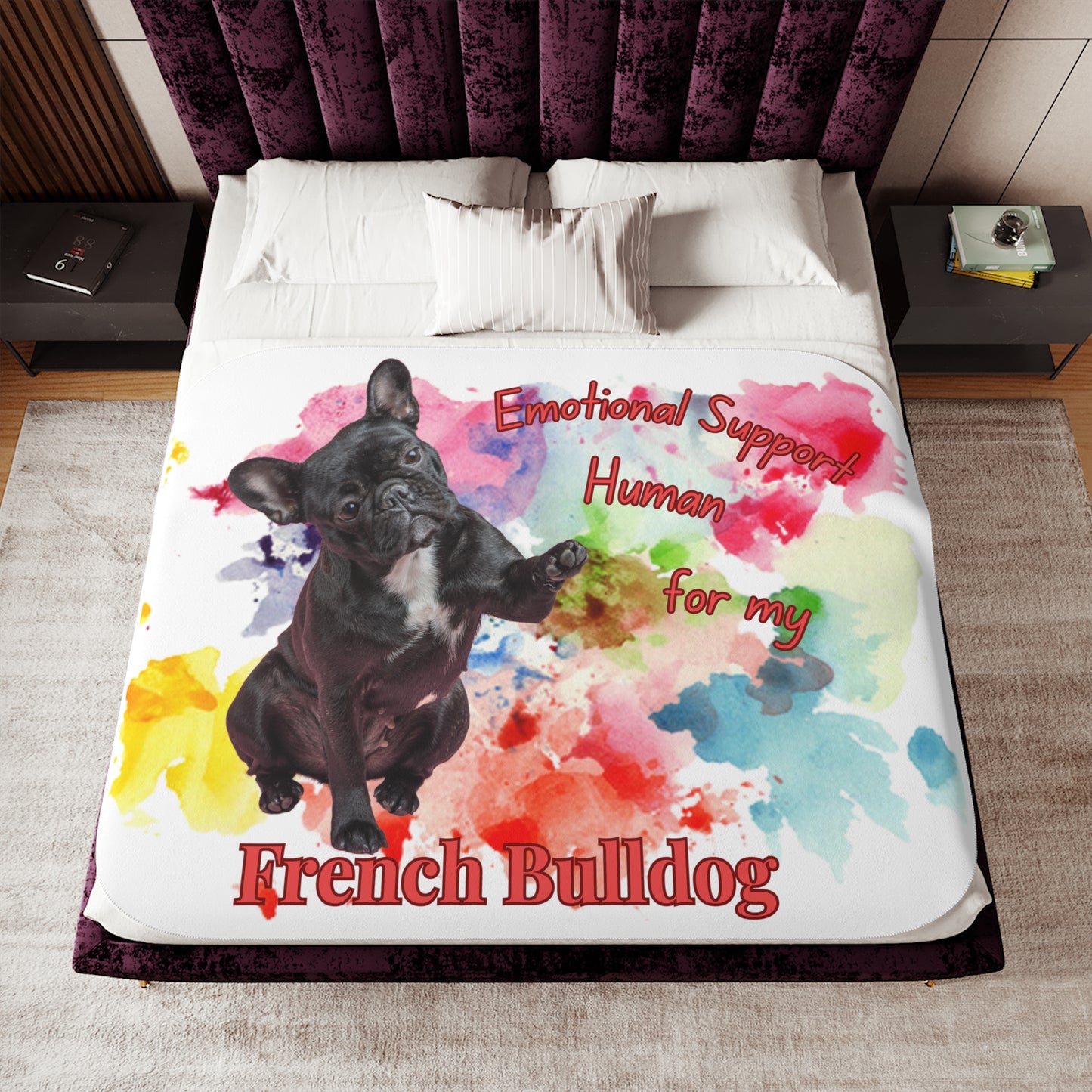 Cozy Sherpa Blanket - Emotional Support Human for My French Bulldog