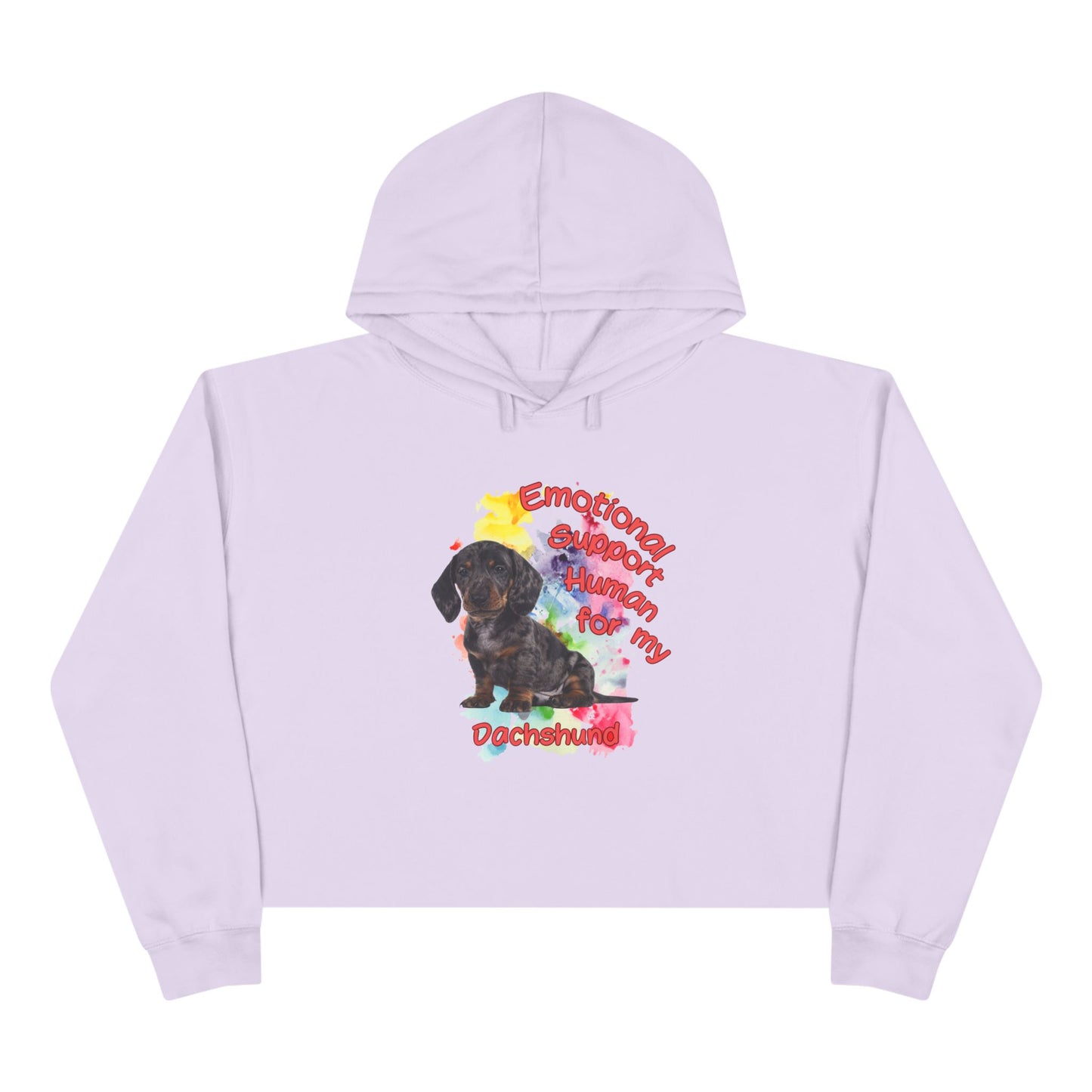 Emotional Support Human for my Dachshund Crop Hoodie - Cute Dog Lover Gift