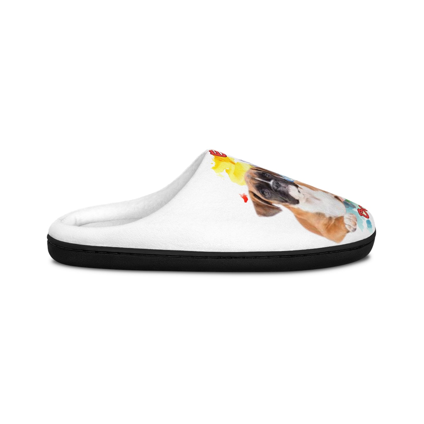Emotional Support Human Women's Indoor Slippers - Boxer design