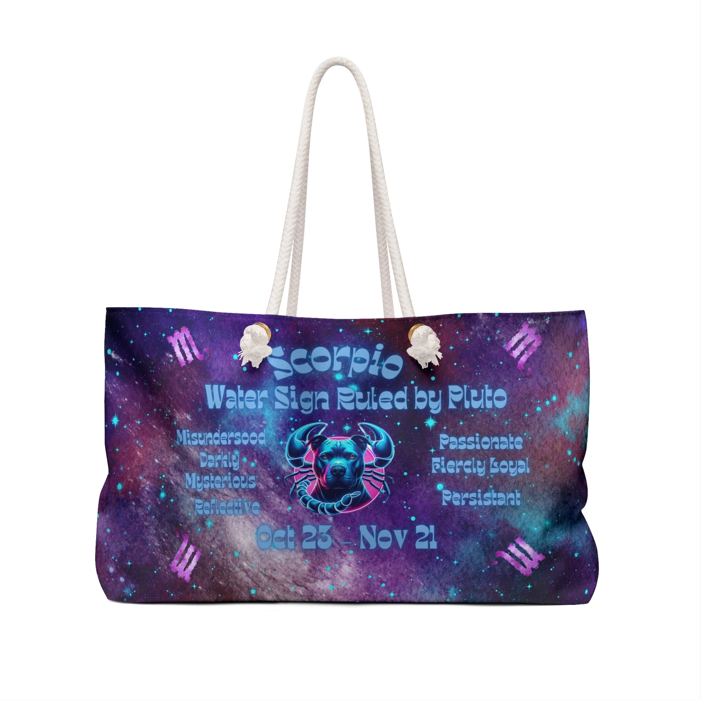 Celestial Zodiac Scorpio as Pit Bull Weekender Bag - Dog Breed Zodiac