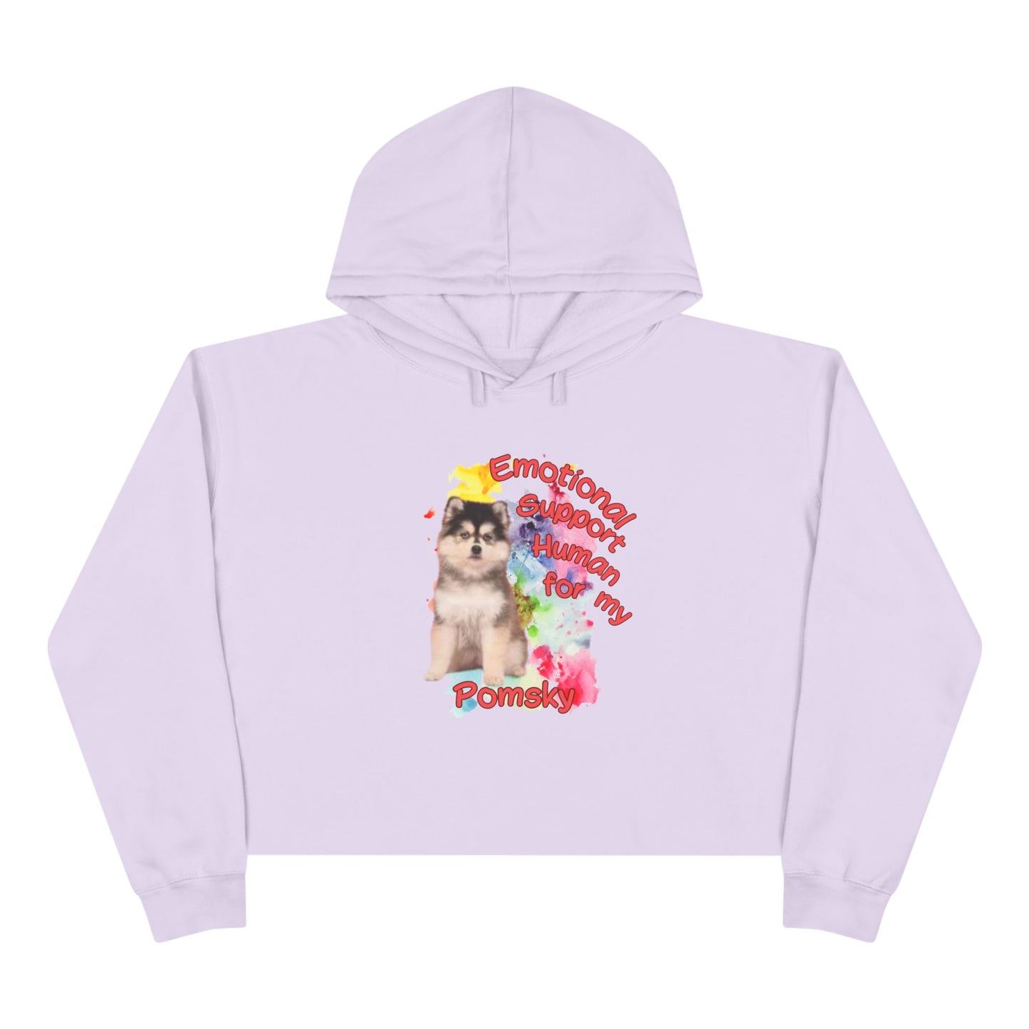 Emotional Support Human for my Pomsky Crop Hoodie - Cute Dog Lover Apparel