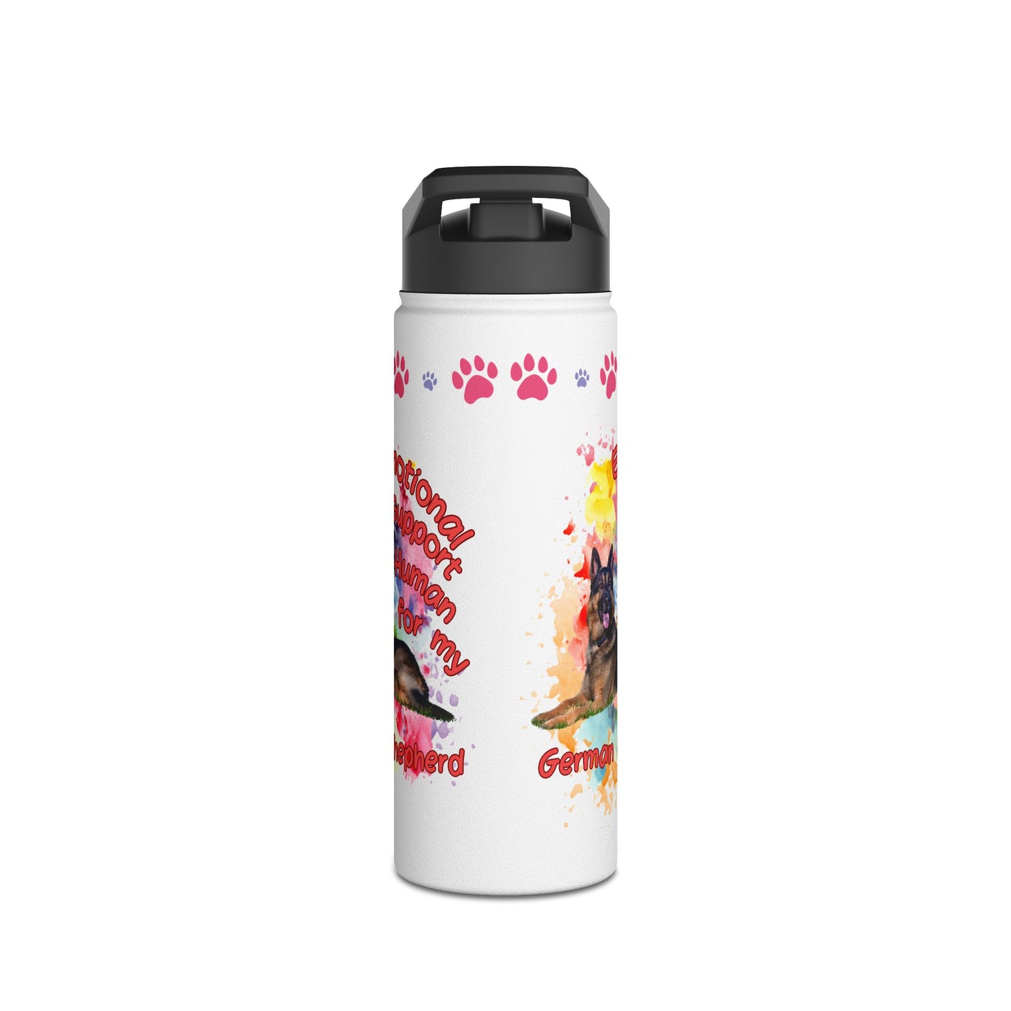 Emotional Support Human for my German Shepherd Sports Water bottle