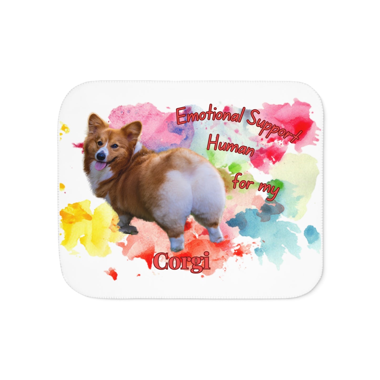 Corgi Emotional Support Sherpa Blanket - Cozy Pet Lover Throw