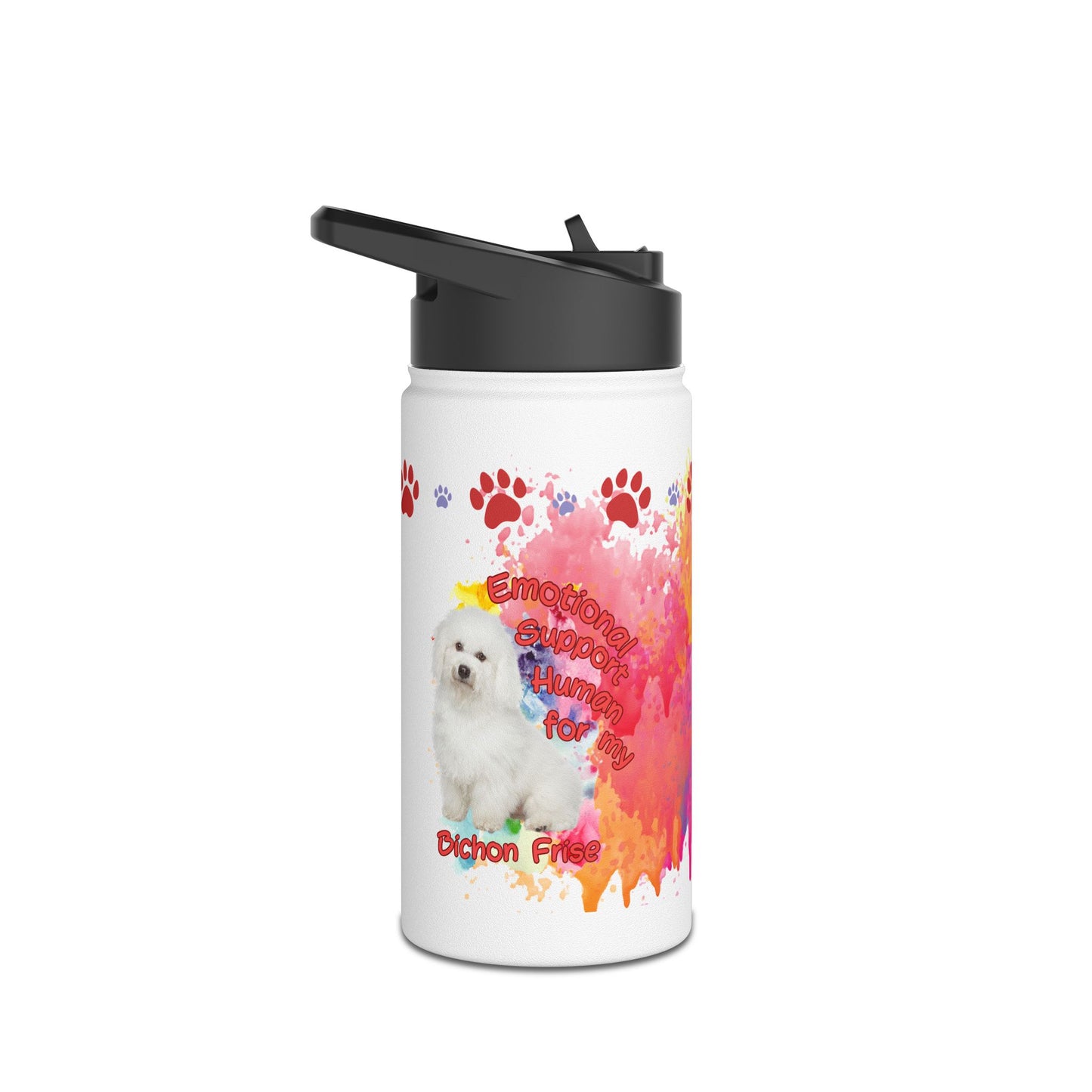 Emotional Support Human for my Bichon Frise Sports Water Bottle