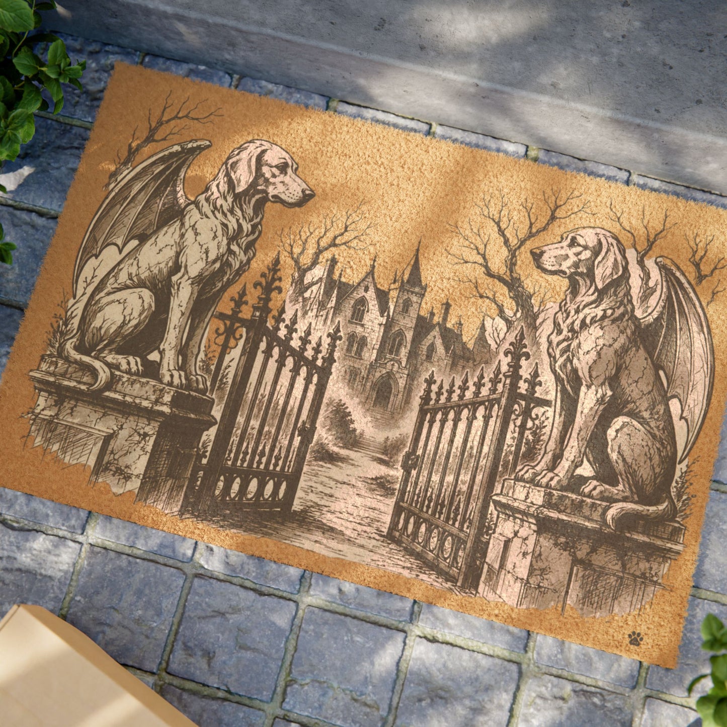 Irish Setter Gargoyle Angel Gothic Protector Welcome Mat