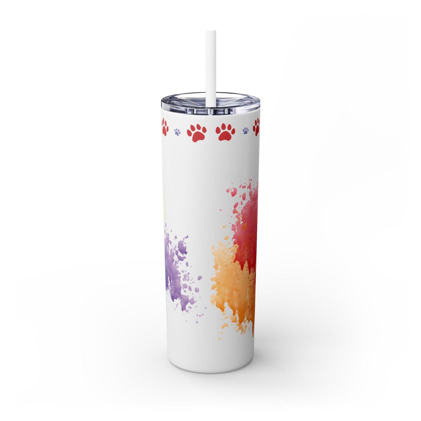 Emotional Support Human for my Doodle Dog Skinny Tumbler with Matching straw