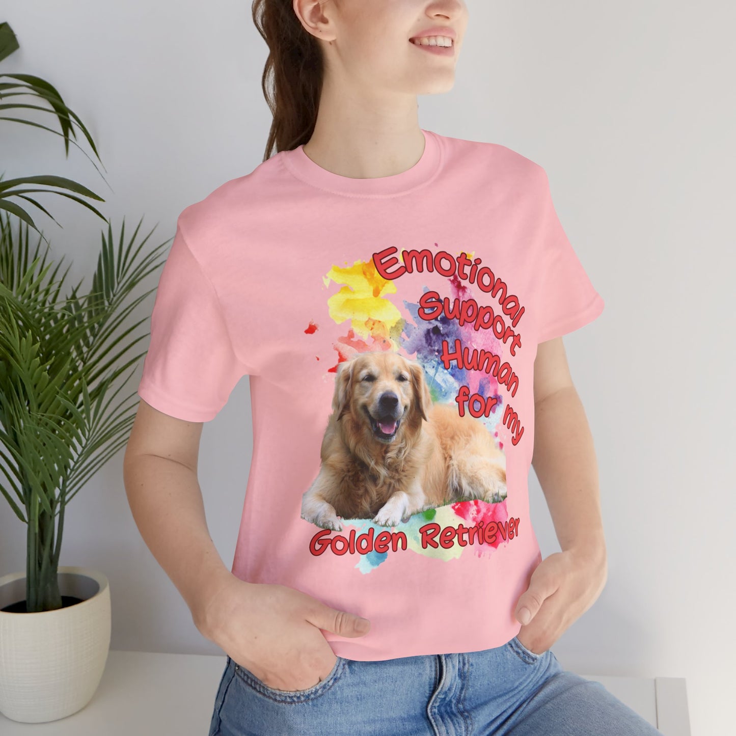Emotional Support Dog Lover Tee - Unisex Jersey Short Sleeve Shirt for Golden Retriever Owners
