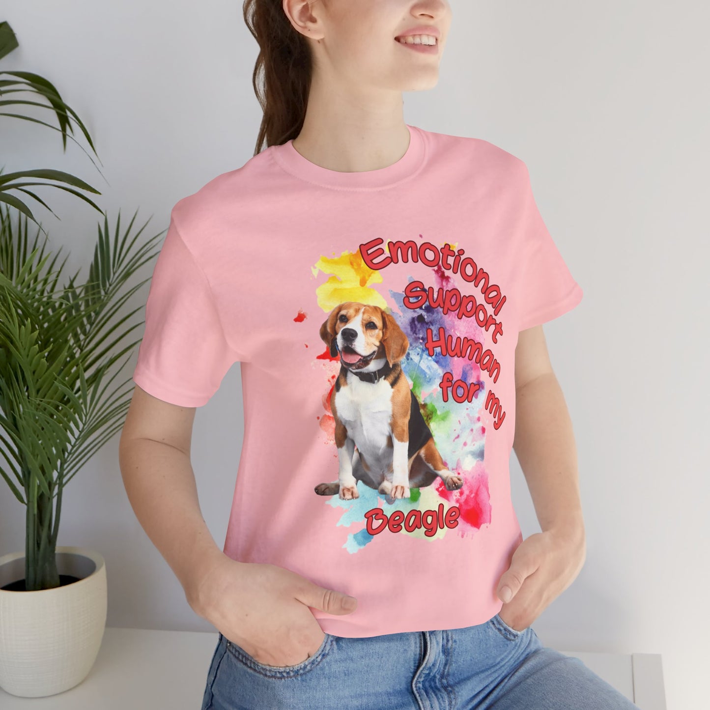 Emotional Support Human Beagle Tee - Unisex Jersey Short Sleeve Dog Lover Shirt