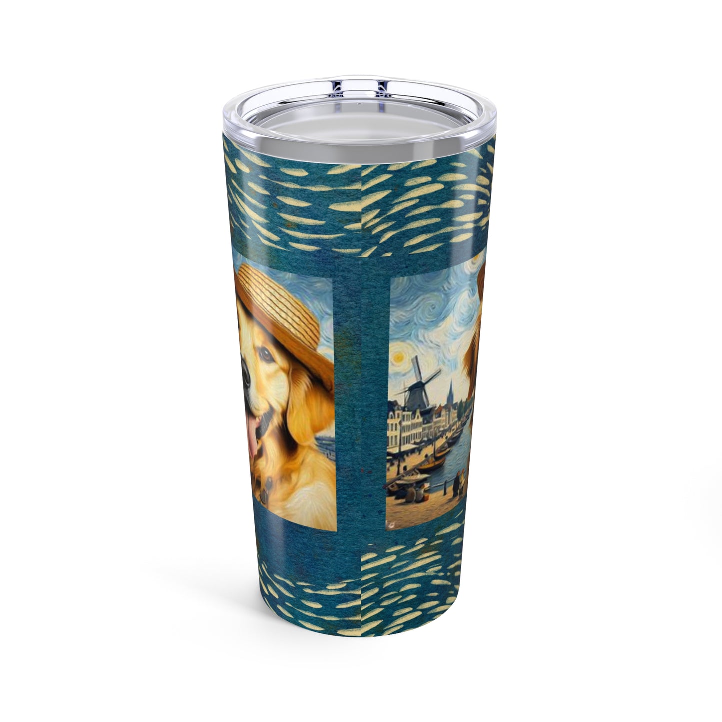 Van Gogh Golden Retriever Coffee Tumbler