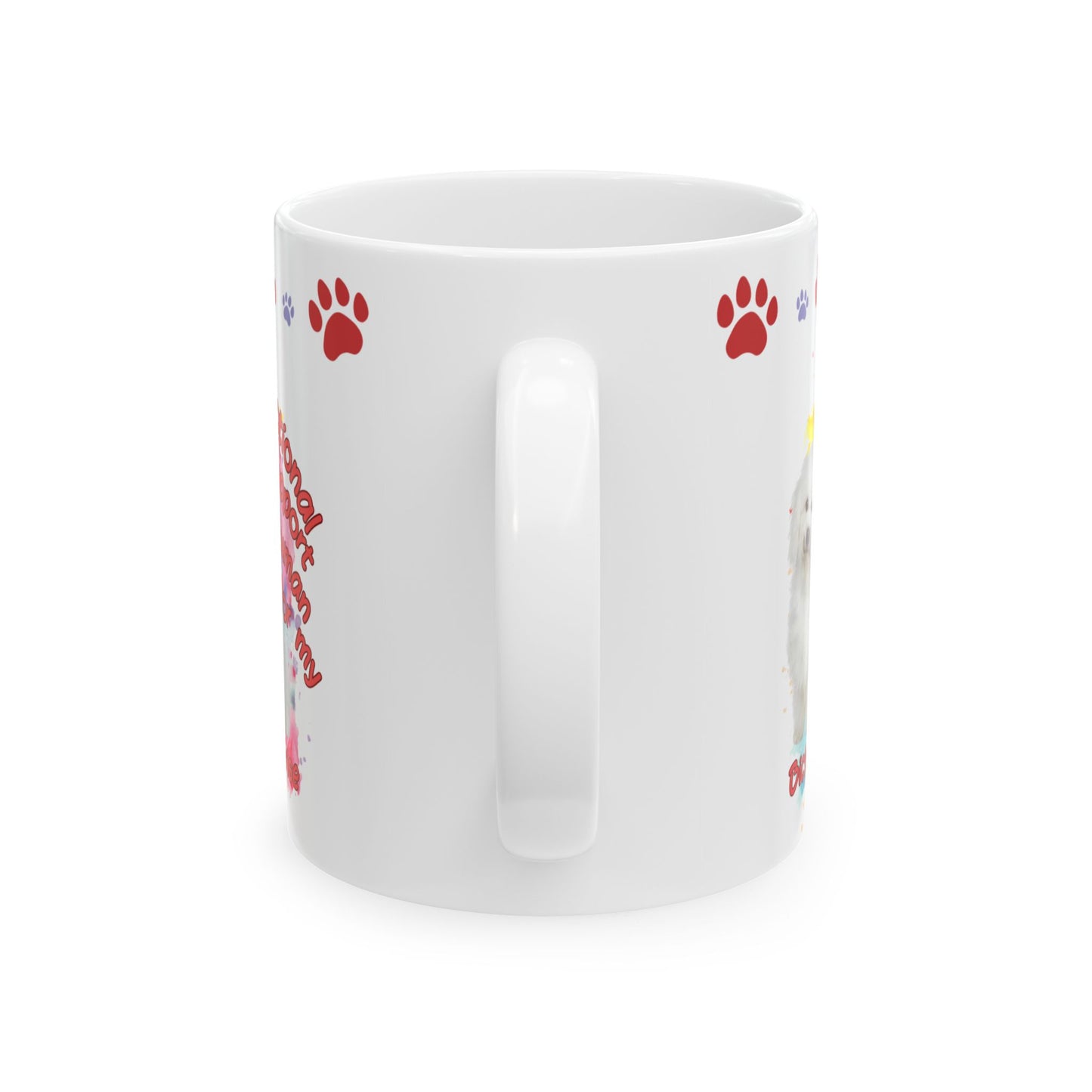 Emotional Support Human for Bichon Frise Ceramic Coffee Mug