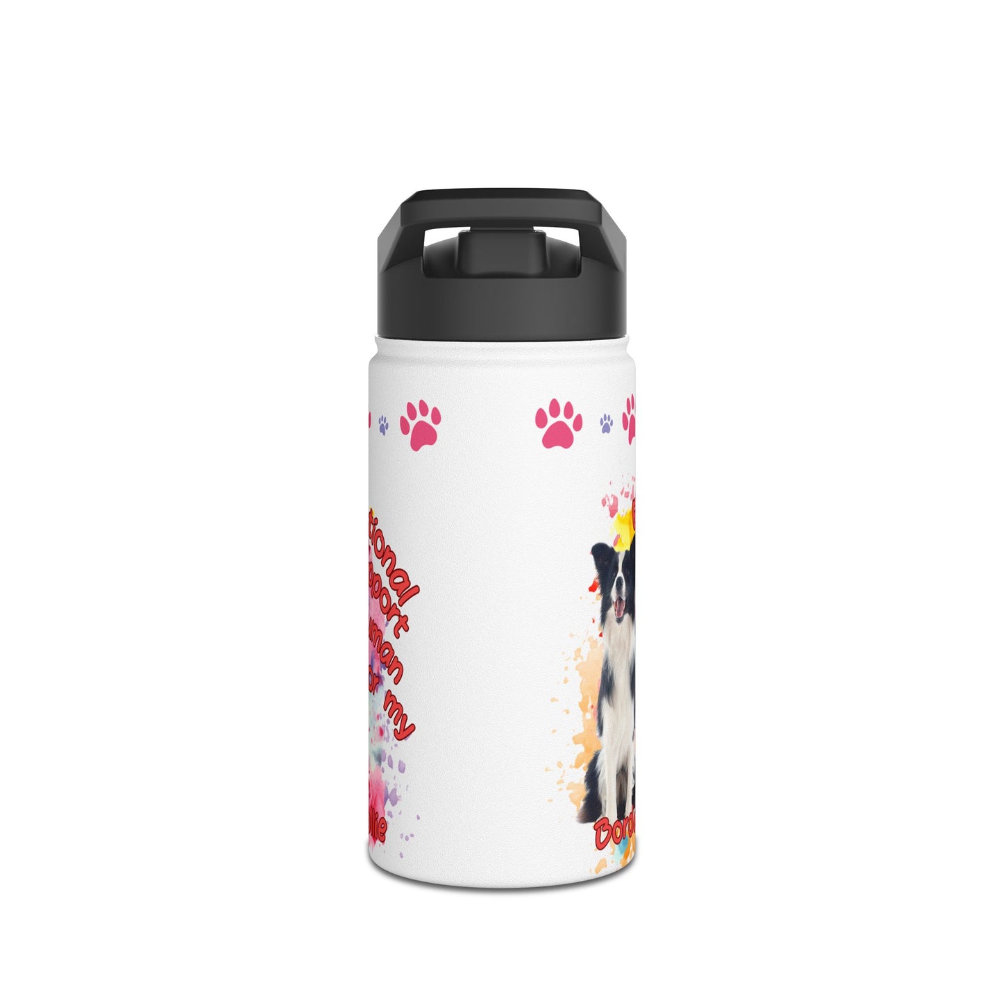 Emotional Support Human form my border Collie Sports Water bottle