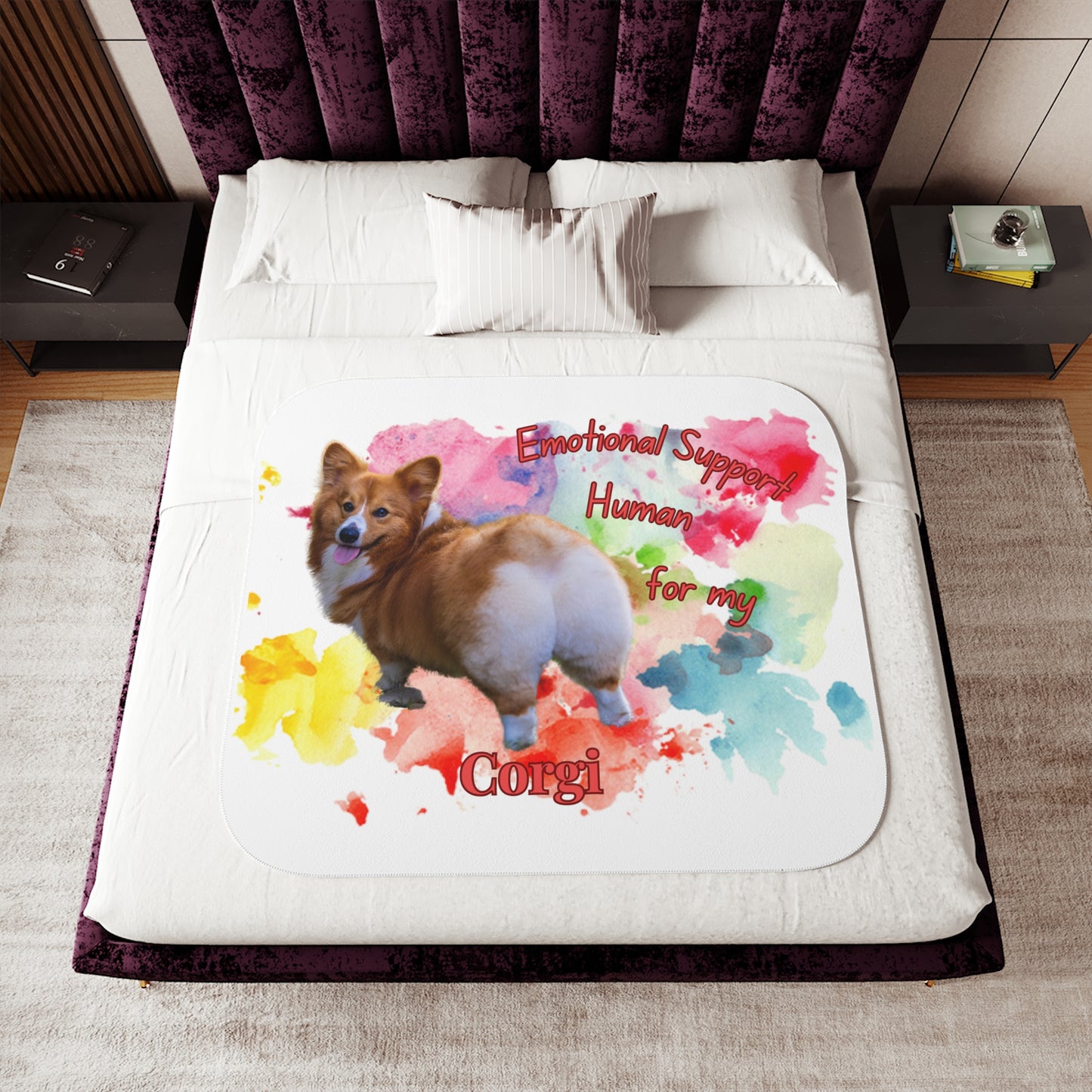 Corgi Emotional Support Sherpa Blanket - Cozy Pet Lover Throw