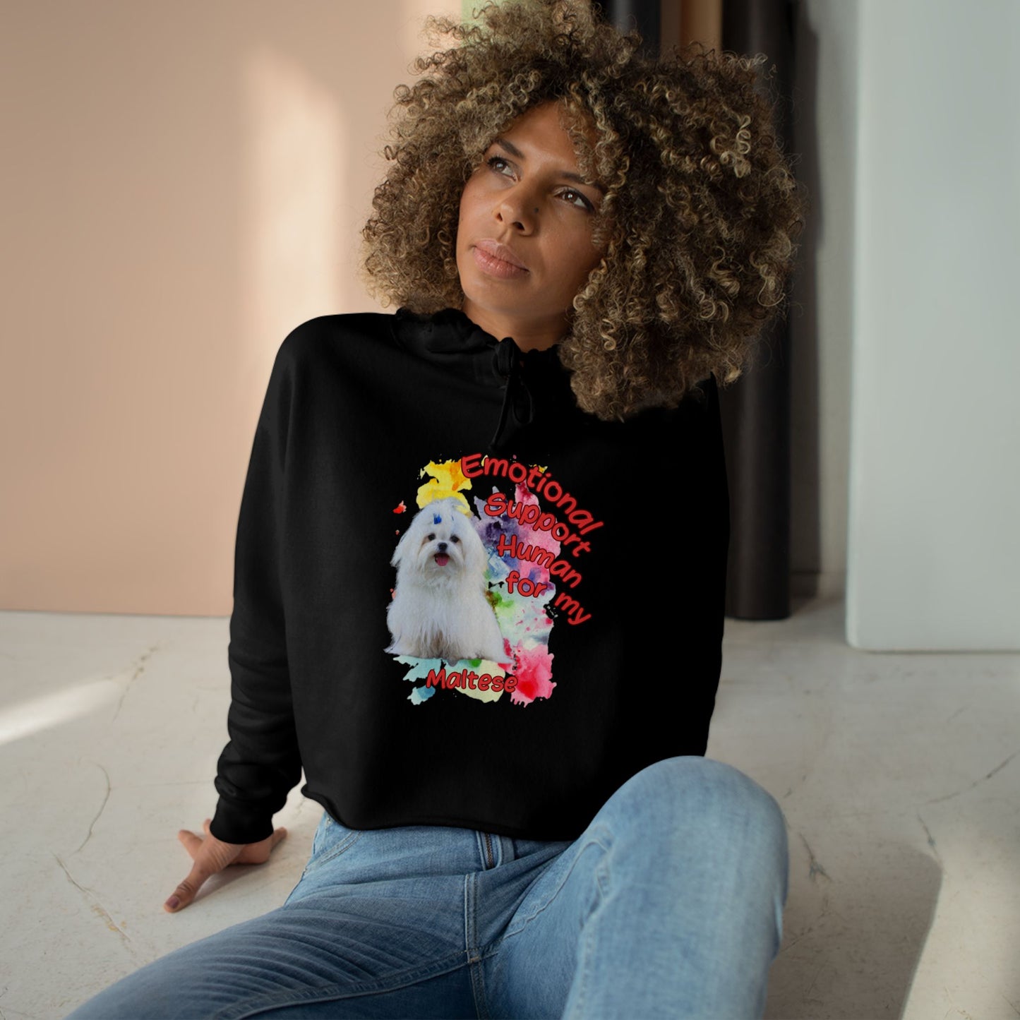 Emotional Support Human for my Maltese Crop Hoodie – Adorable and Cozy Dog Lover Gift