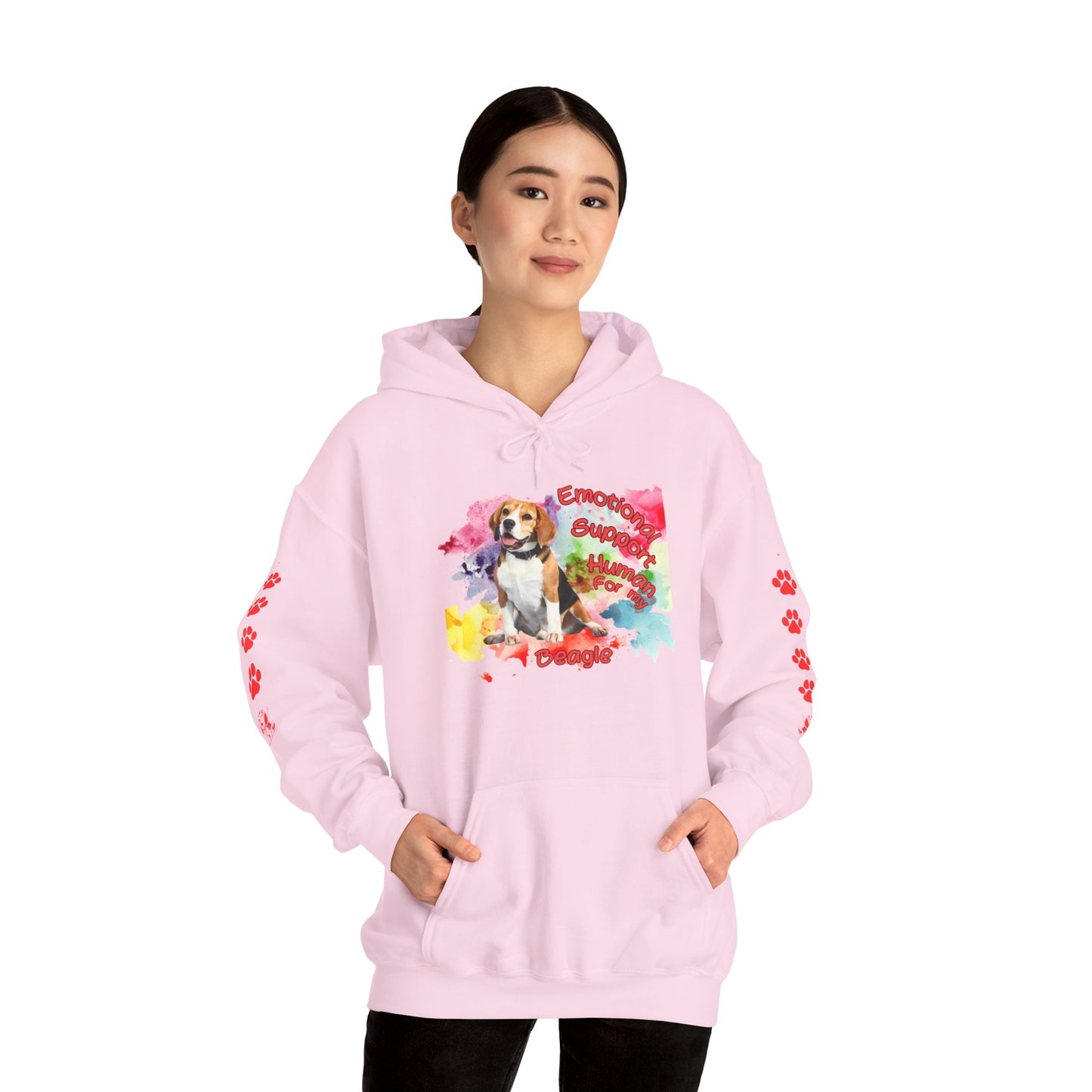 Cozy Emotional Support Human Hoodie for Beagle, Dog lovers comfort wear