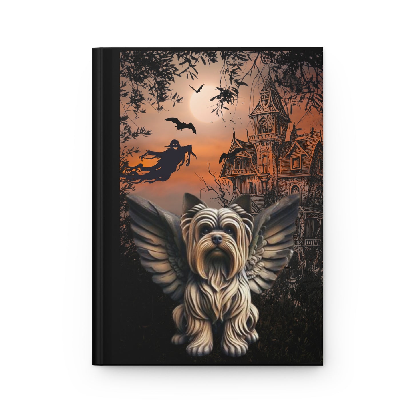 Yorkie Gargoyle guardian angel Hardcover Journal Matte