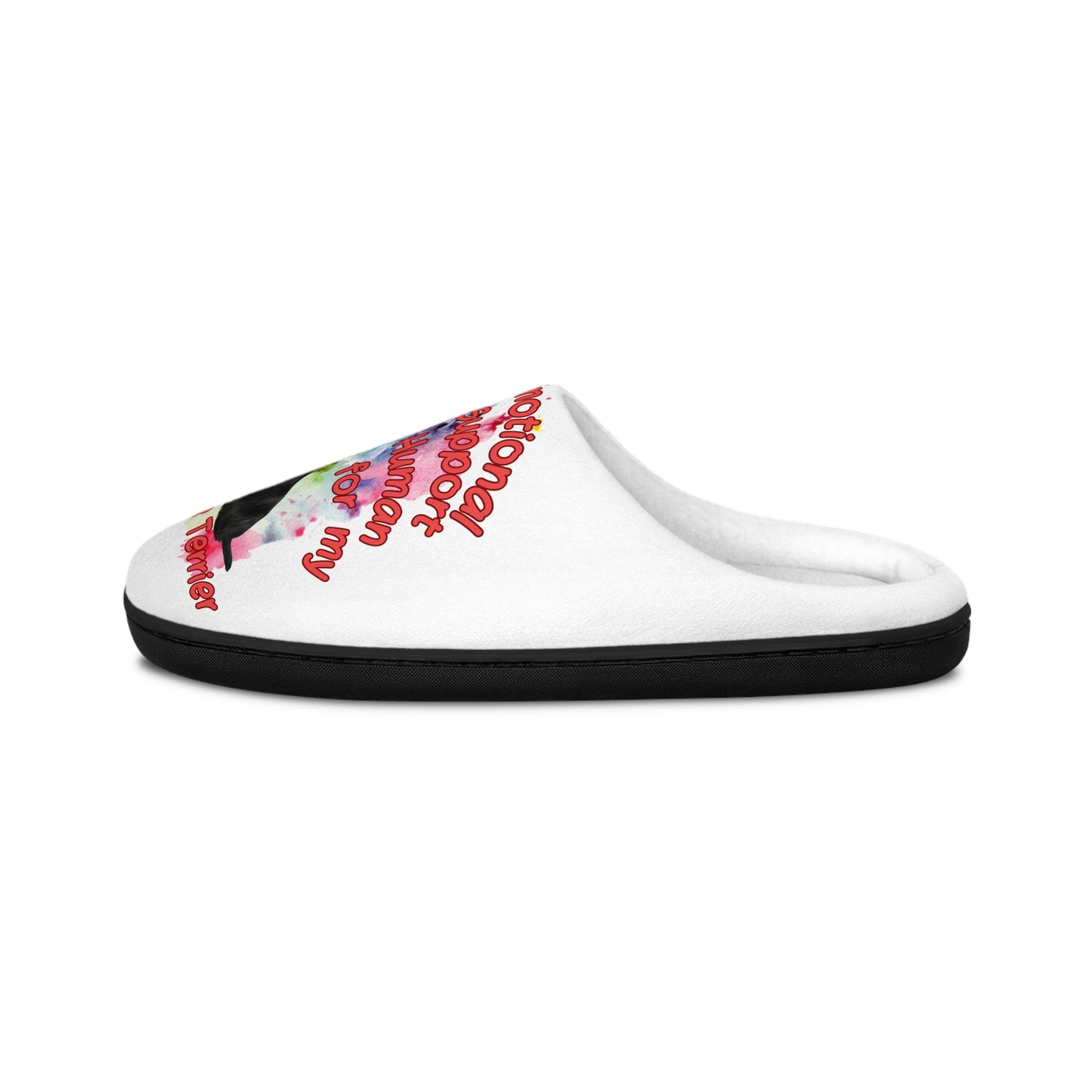 Emotional Support Human Women's Indoor Slippers - Yorkshire Terrier Design