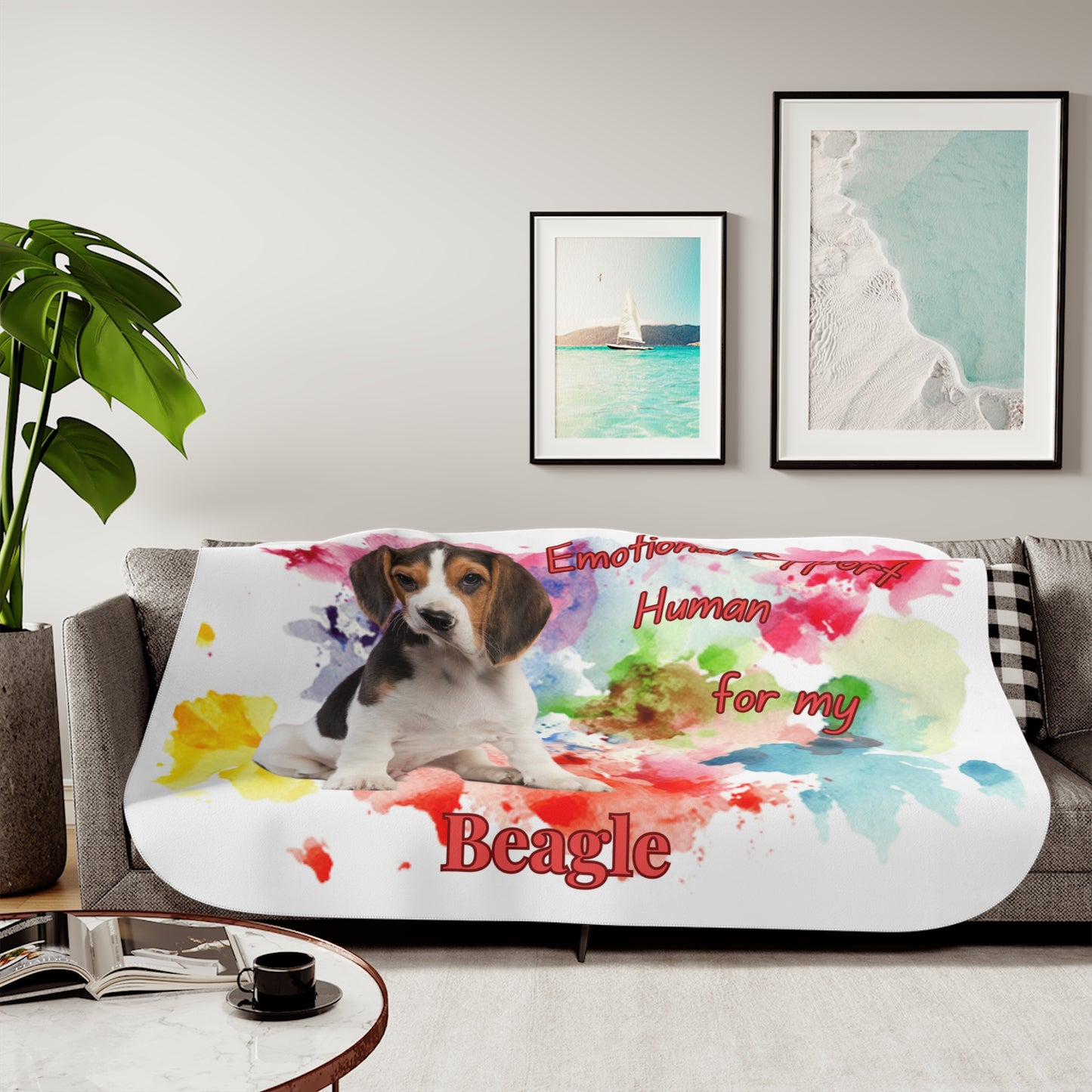Emotional Support Human for my Beagle - Cozy Sherpa Blanket